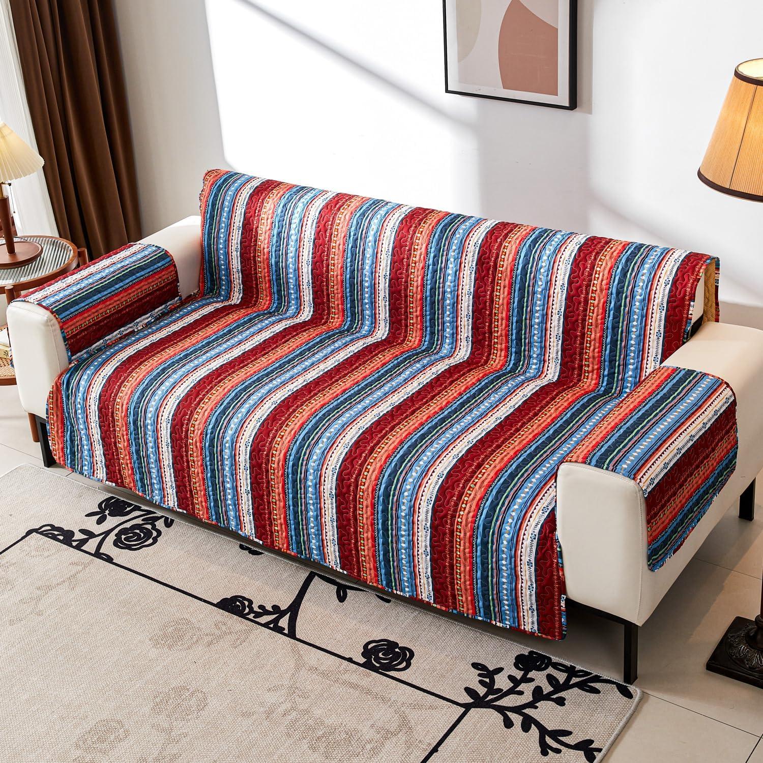 Funda de Sofá Loveseat EVENHUG Boho Lavable Antideslizante