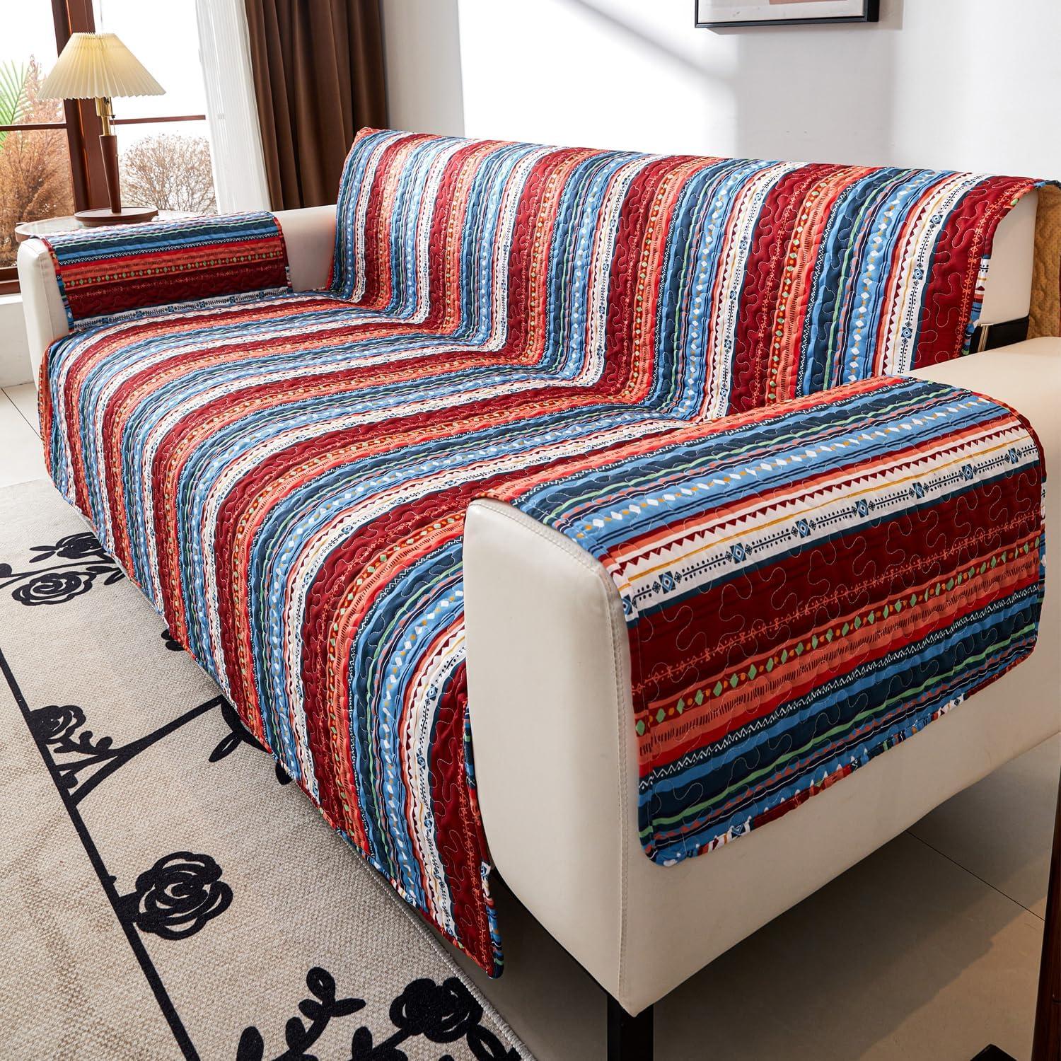 Funda de Sofá Loveseat EVENHUG Boho Lavable Antideslizante