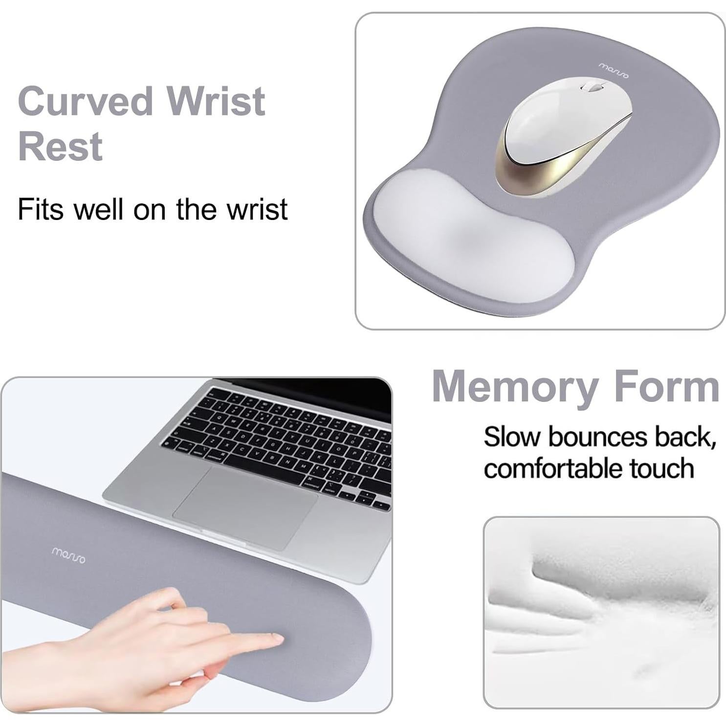 Soporte Reposamuñecas Ergonomico Mosiso para Teclado y Ratón