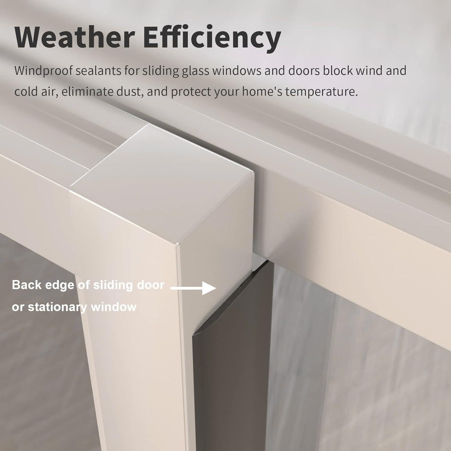 Sello de Burlete YYGCL 2.48m Negro para Puertas y Ventanas