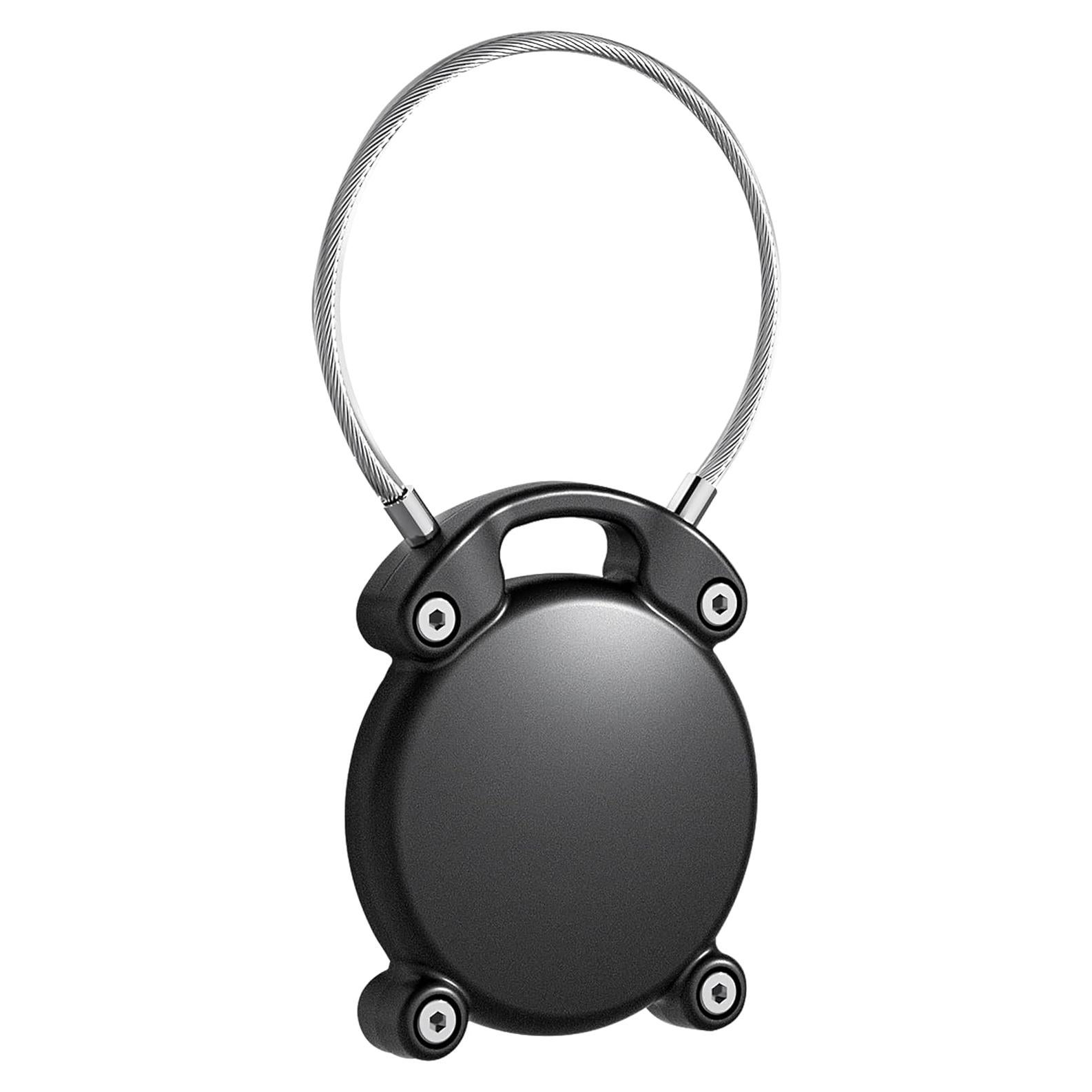 Air Tag Keychain | Screw Full Cover Waterproof | Key Holder Durable ABS Full Coverage | Sturdy Steel Wire | Compact and Beautiful | Air tag Holder Suitable for 7 Major Scenarios | Black