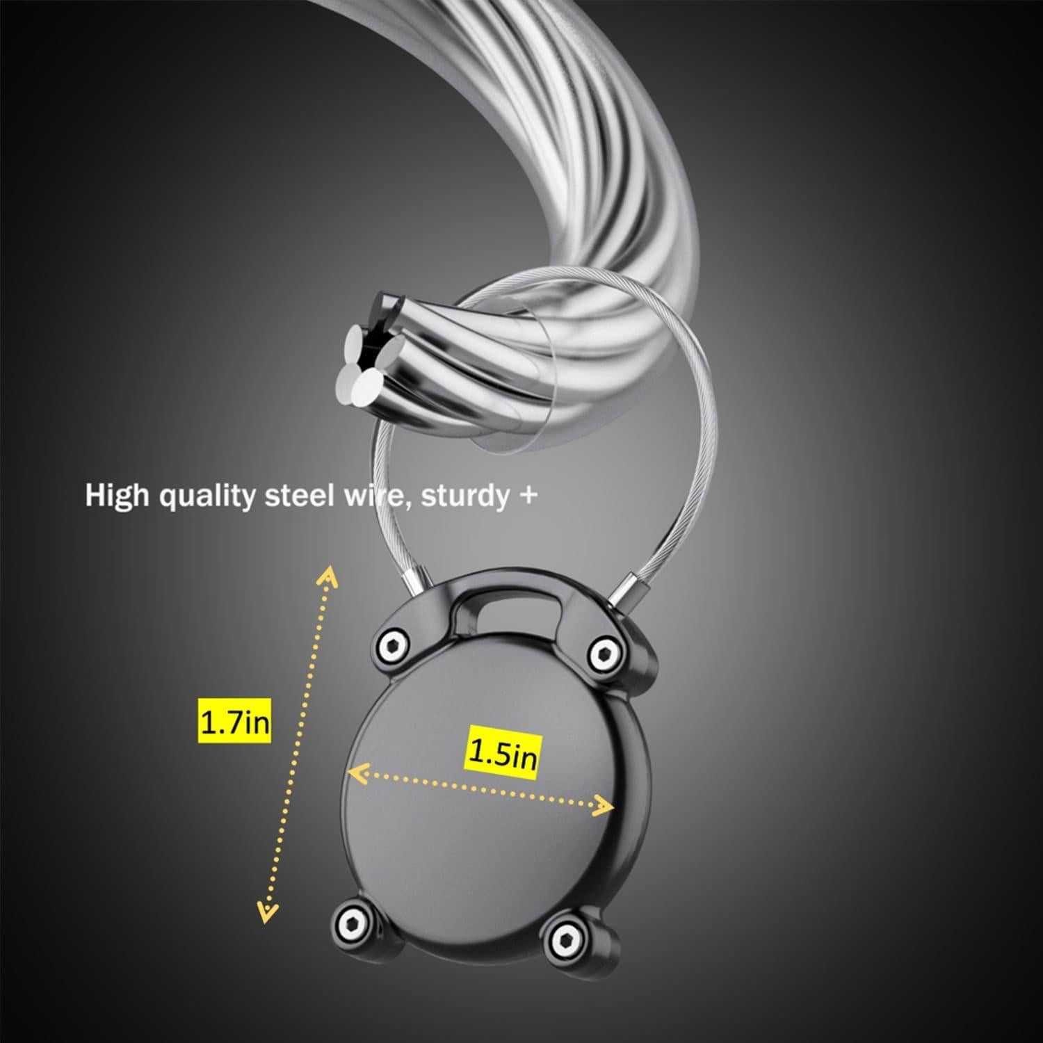 Air Tag Keychain | Screw Full Cover Waterproof | Key Holder Durable ABS Full Coverage | Sturdy Steel Wire | Compact and Beautiful | Air tag Holder Suitable for 7 Major Scenarios | Black