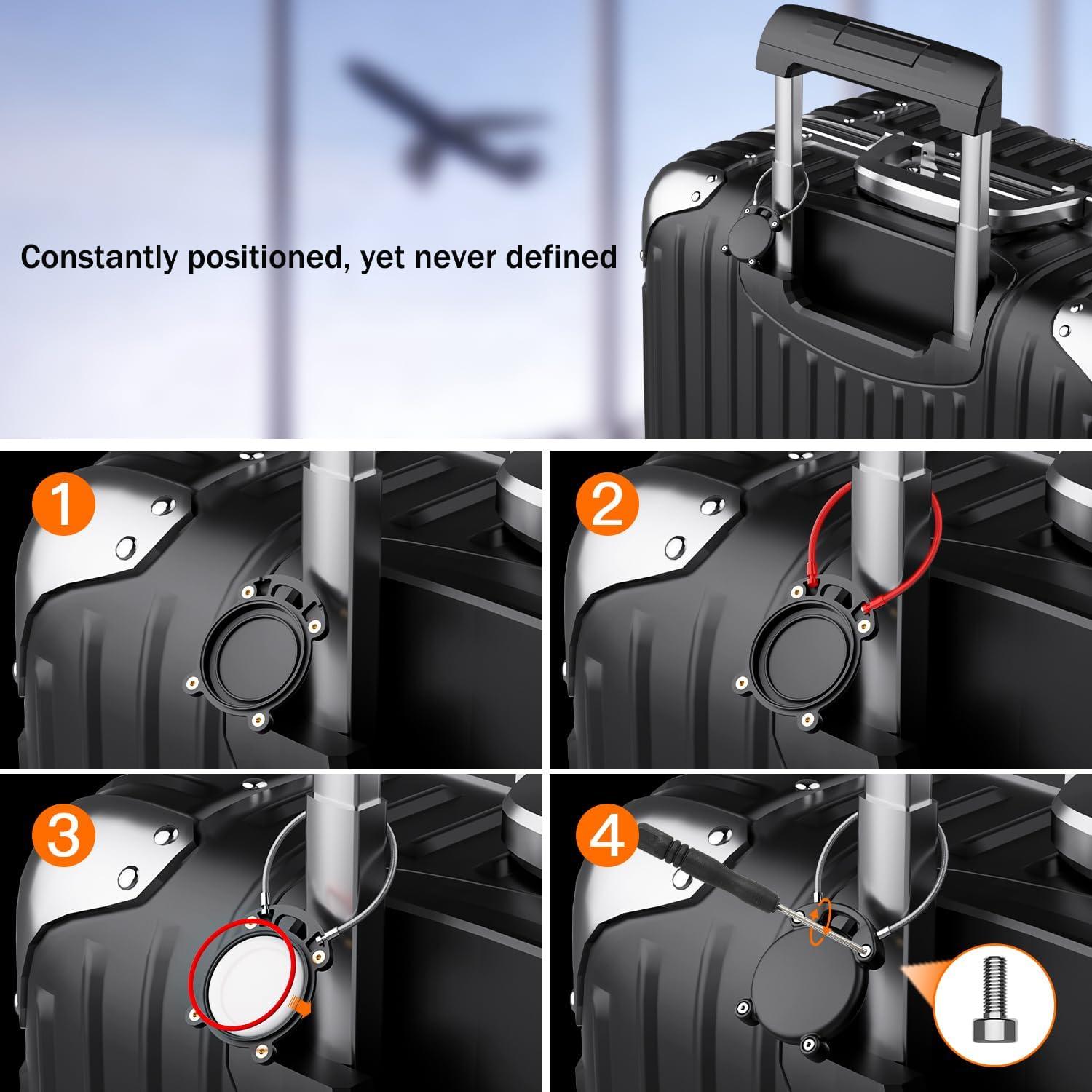 Air Tag Keychain | Screw Full Cover Waterproof | Key Holder Durable ABS Full Coverage | Sturdy Steel Wire | Compact and Beautiful | Air tag Holder Suitable for 7 Major Scenarios | Black