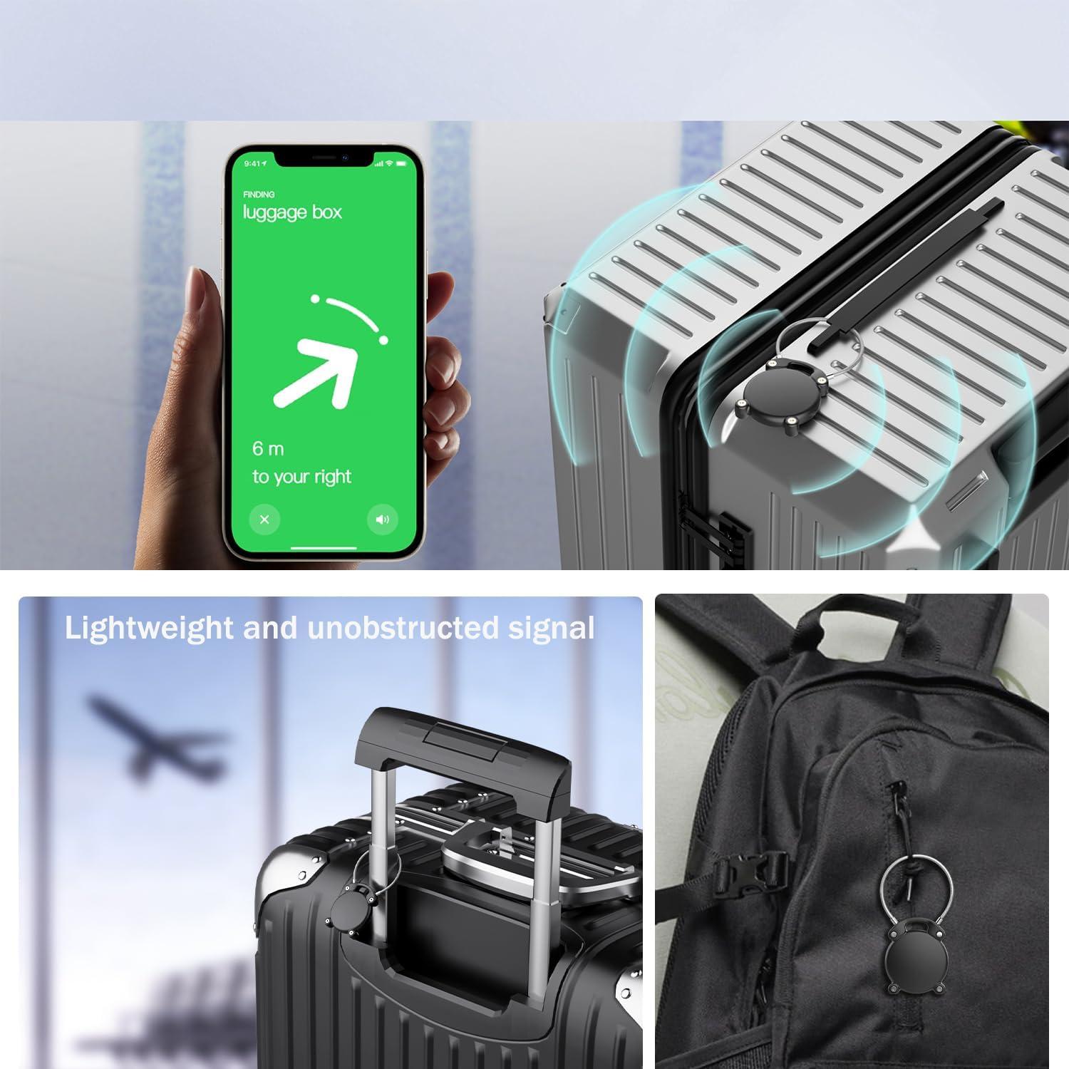 Air Tag Keychain | Screw Full Cover Waterproof | Key Holder Durable ABS Full Coverage | Sturdy Steel Wire | Compact and Beautiful | Air tag Holder Suitable for 7 Major Scenarios | Black