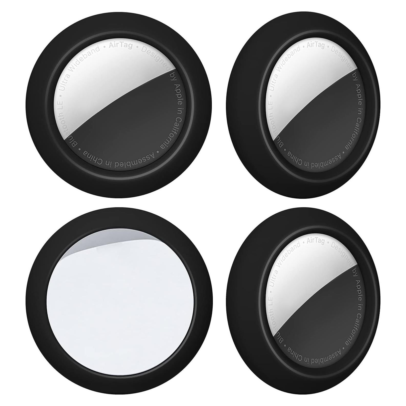 Funda adhesiva negra TEAMOLA para AirTag - Paquete de 4