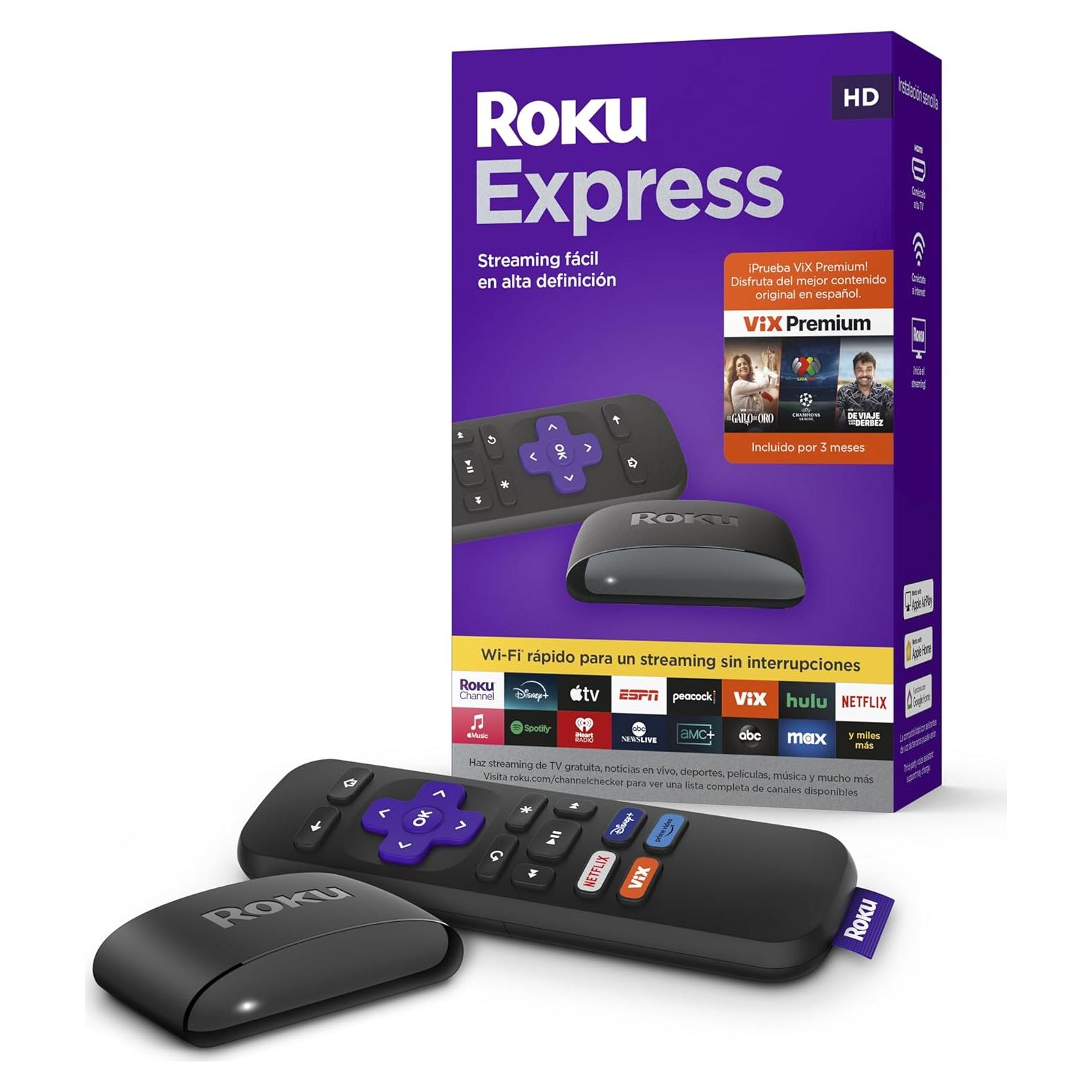 Roku Express Dispositivo Streaming HD con VIX Premium