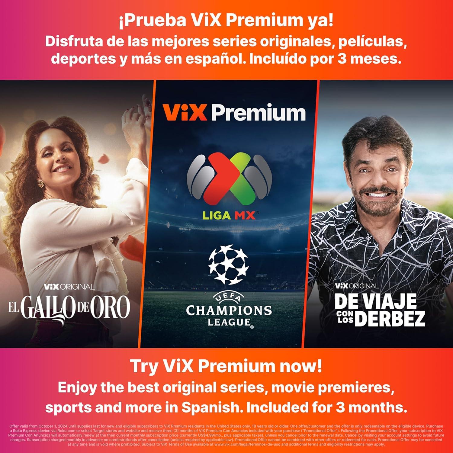 Roku Express Dispositivo Streaming HD con VIX Premium