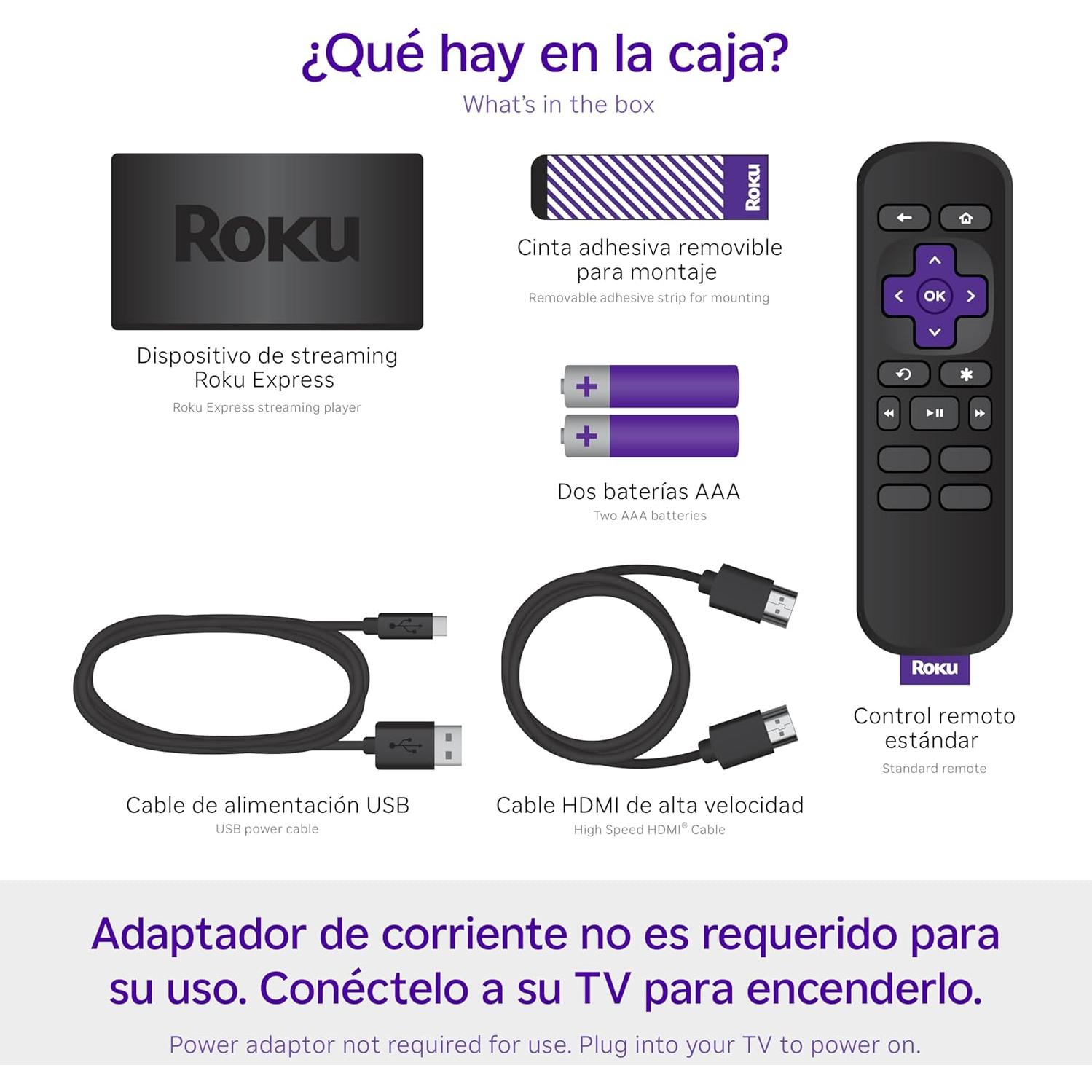 Roku Express Dispositivo Streaming HD con VIX Premium