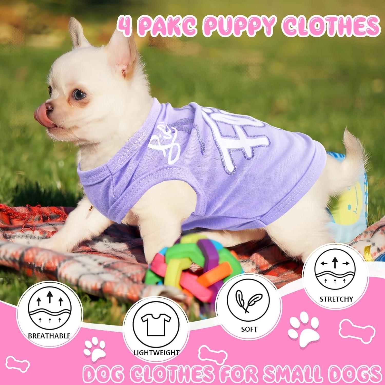 Camiseta para Perros Pequeños Rosa Algodón Transpirable
