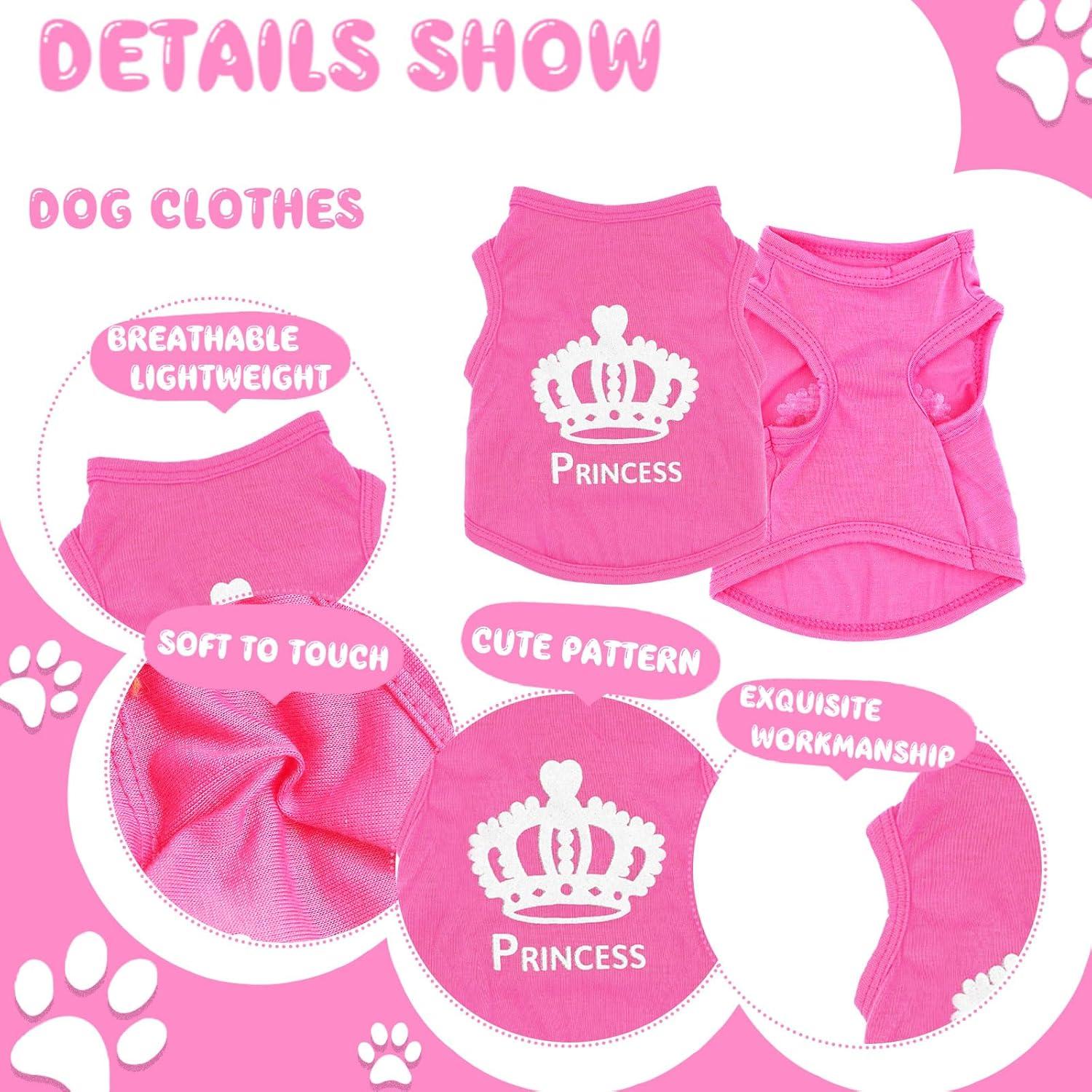 Camiseta para Perros Pequeños Rosa Algodón Transpirable