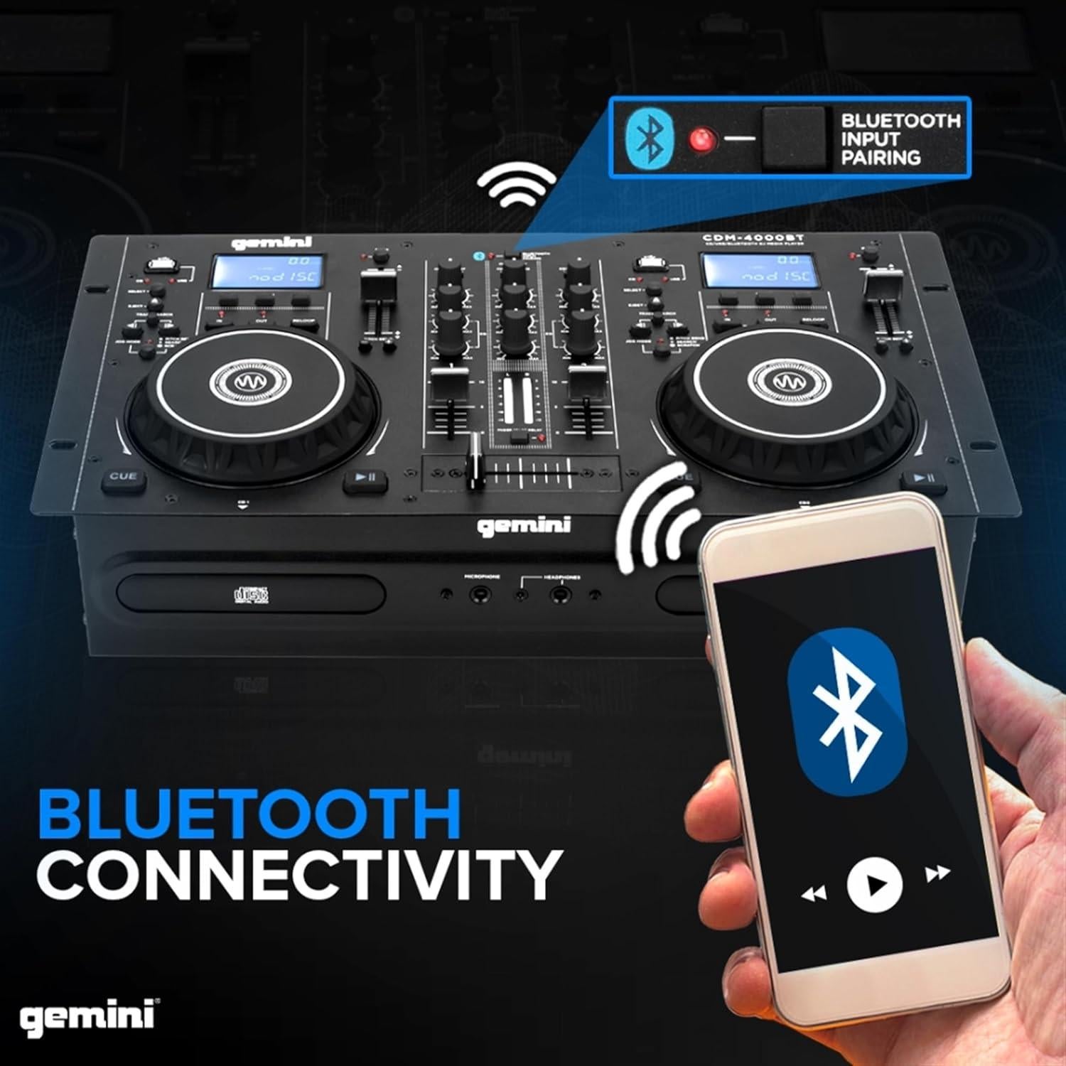 Reproductor DJ Gemini CDM-4000BT con Bluetooth y Mezclador