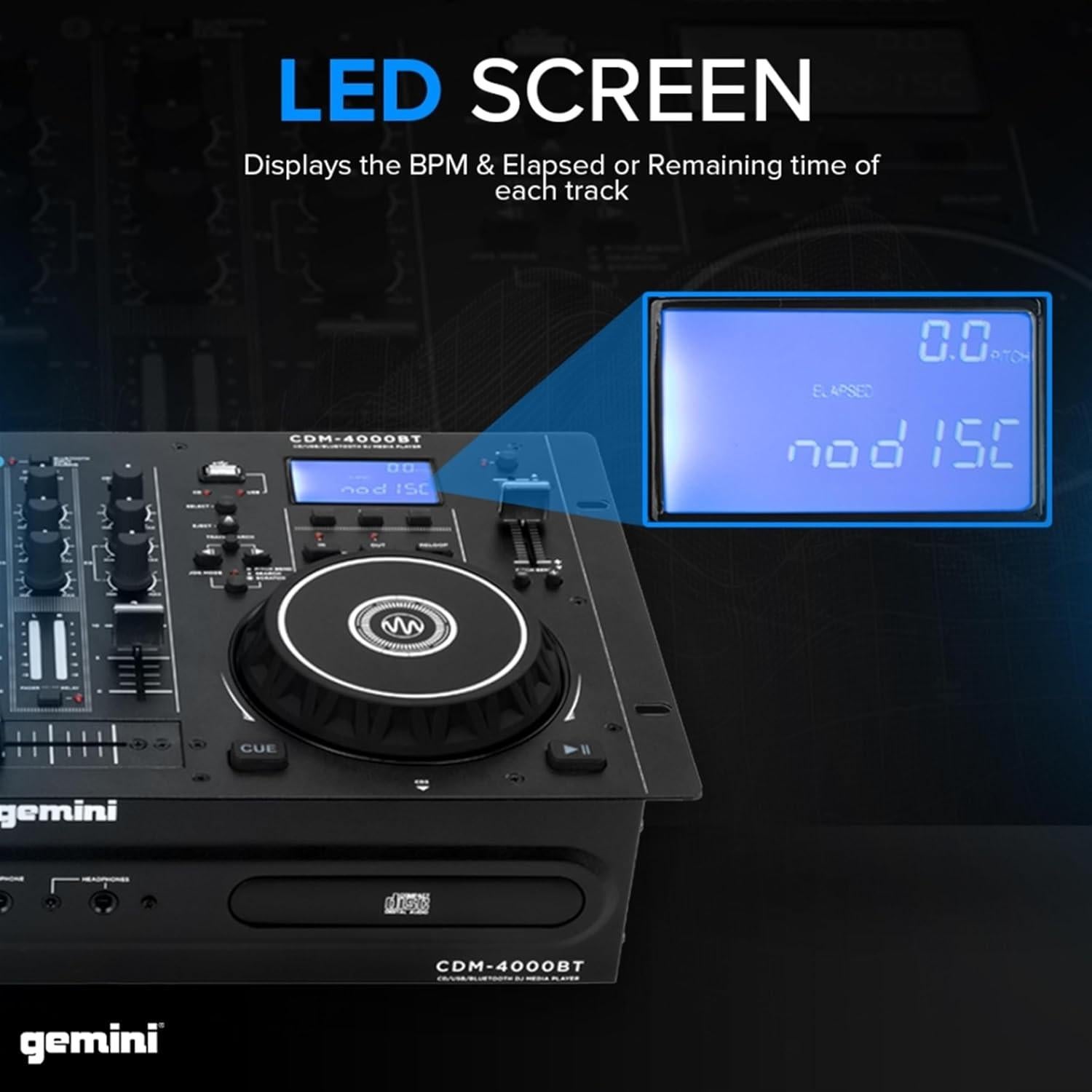 Reproductor DJ Gemini CDM-4000BT con Bluetooth y Mezclador