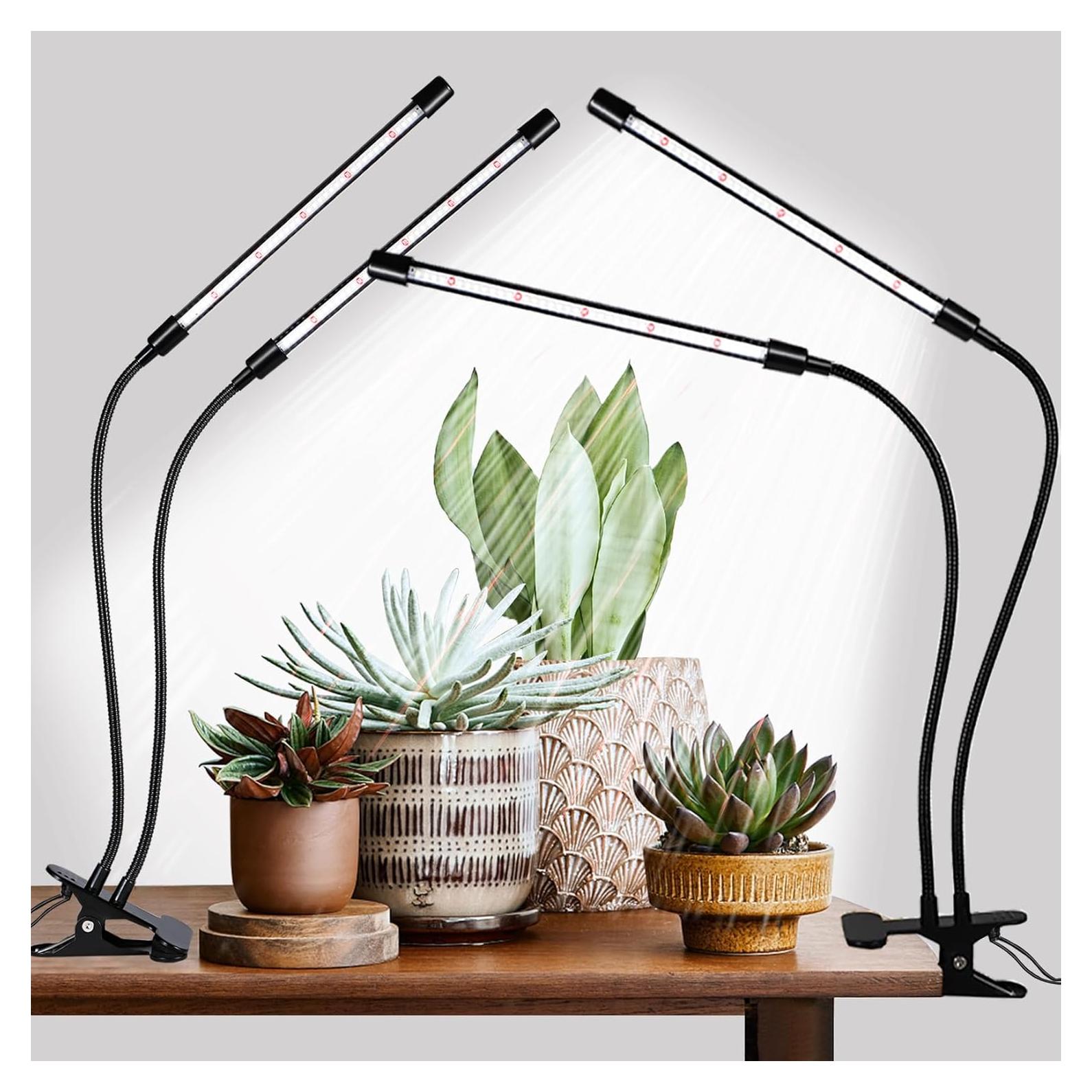 Luz de Crecimiento LED Hywyimlait 2 Cabezas 168 LEDs Espectro Completo