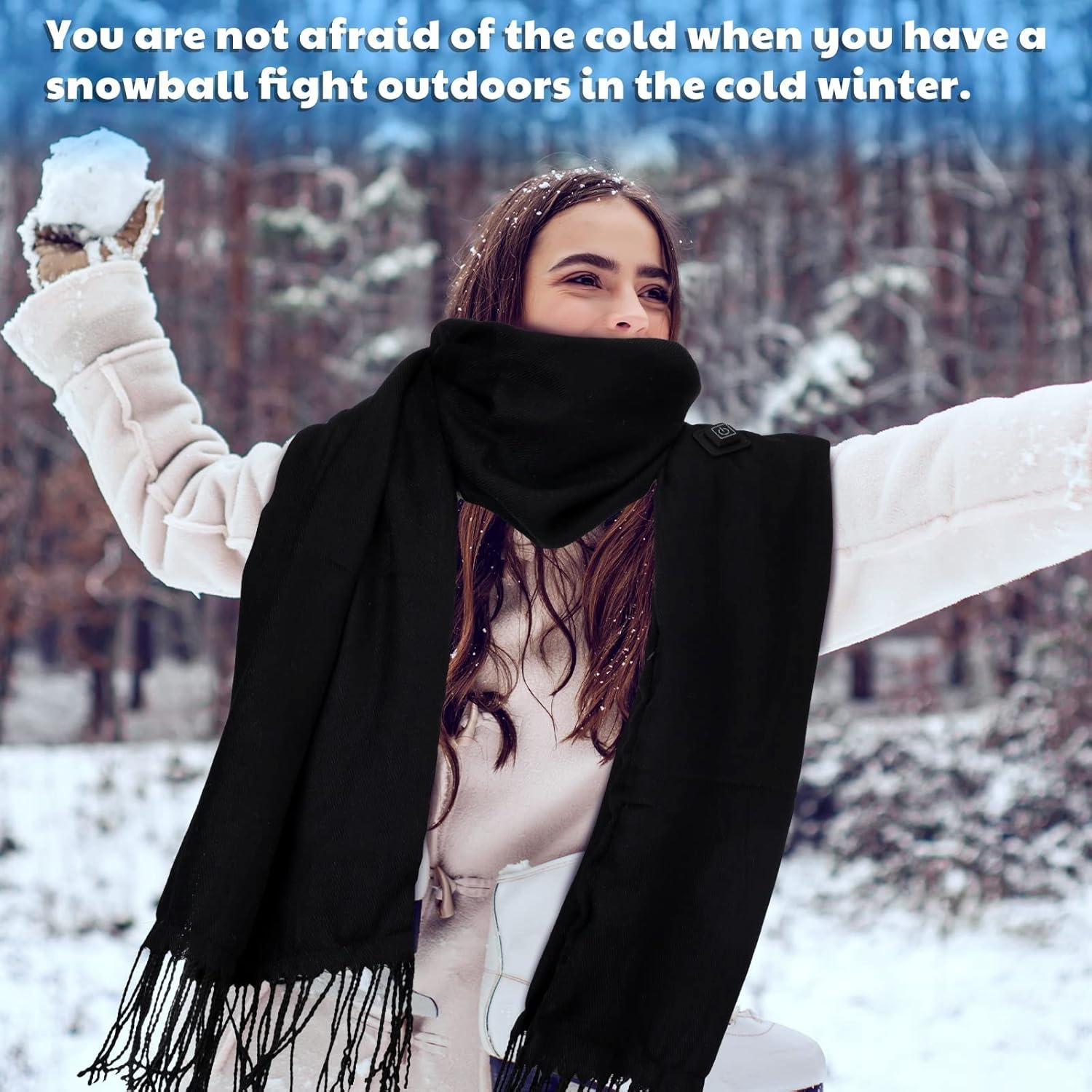 Bufanda Calentada USB para Invierno - 2 Piezas - Lana Sintética