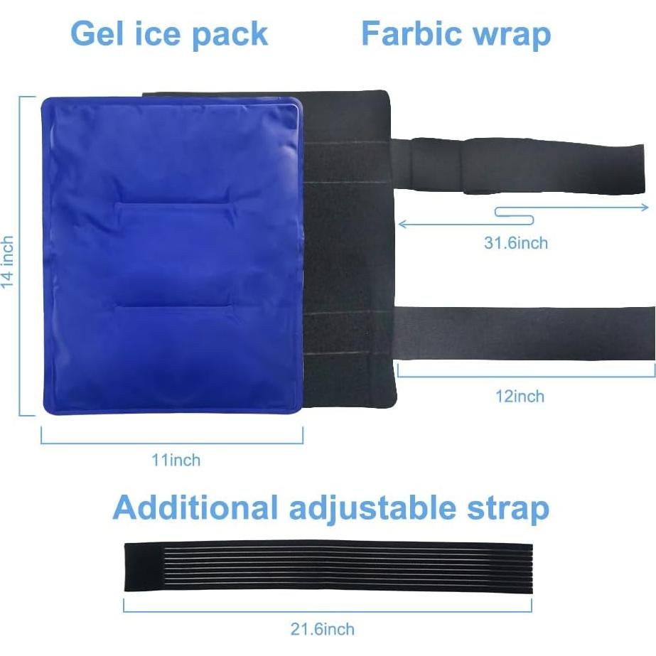 Paquete de Hielo Flexible WOTING 37x21cm Reutilizable Gel Terapia