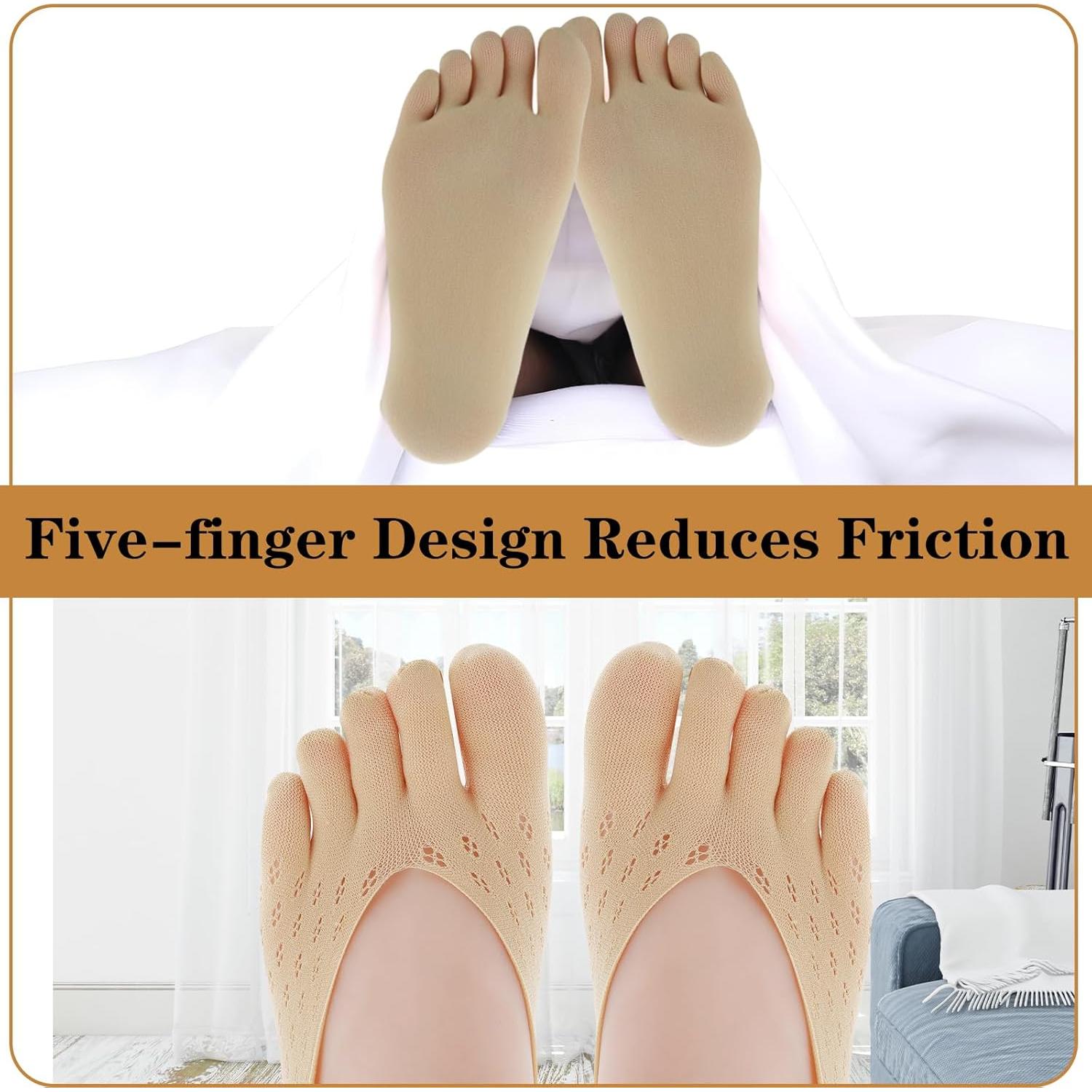 Calcetines de Compresión Ortopédica Ptwola 6 Pares 5 Dedos