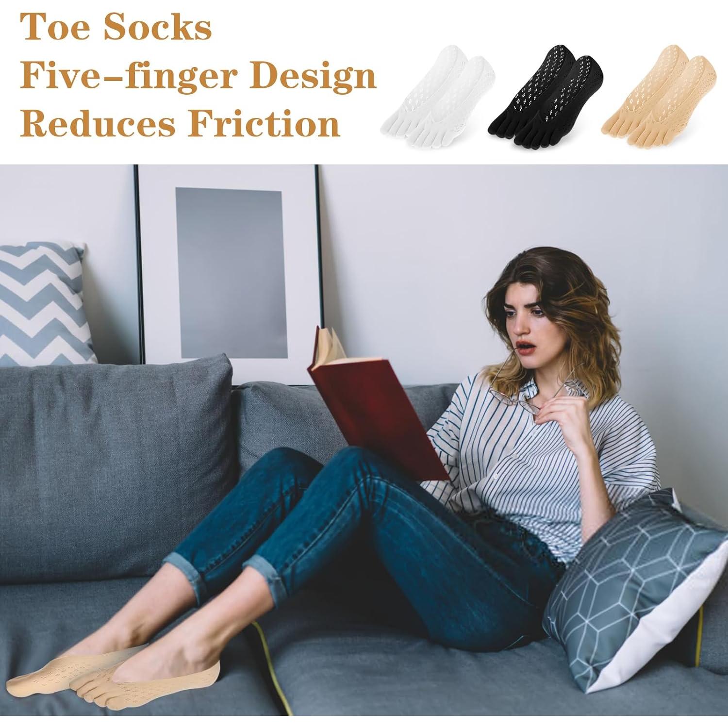 Calcetines de Compresión Ortopédica Ptwola 6 Pares 5 Dedos