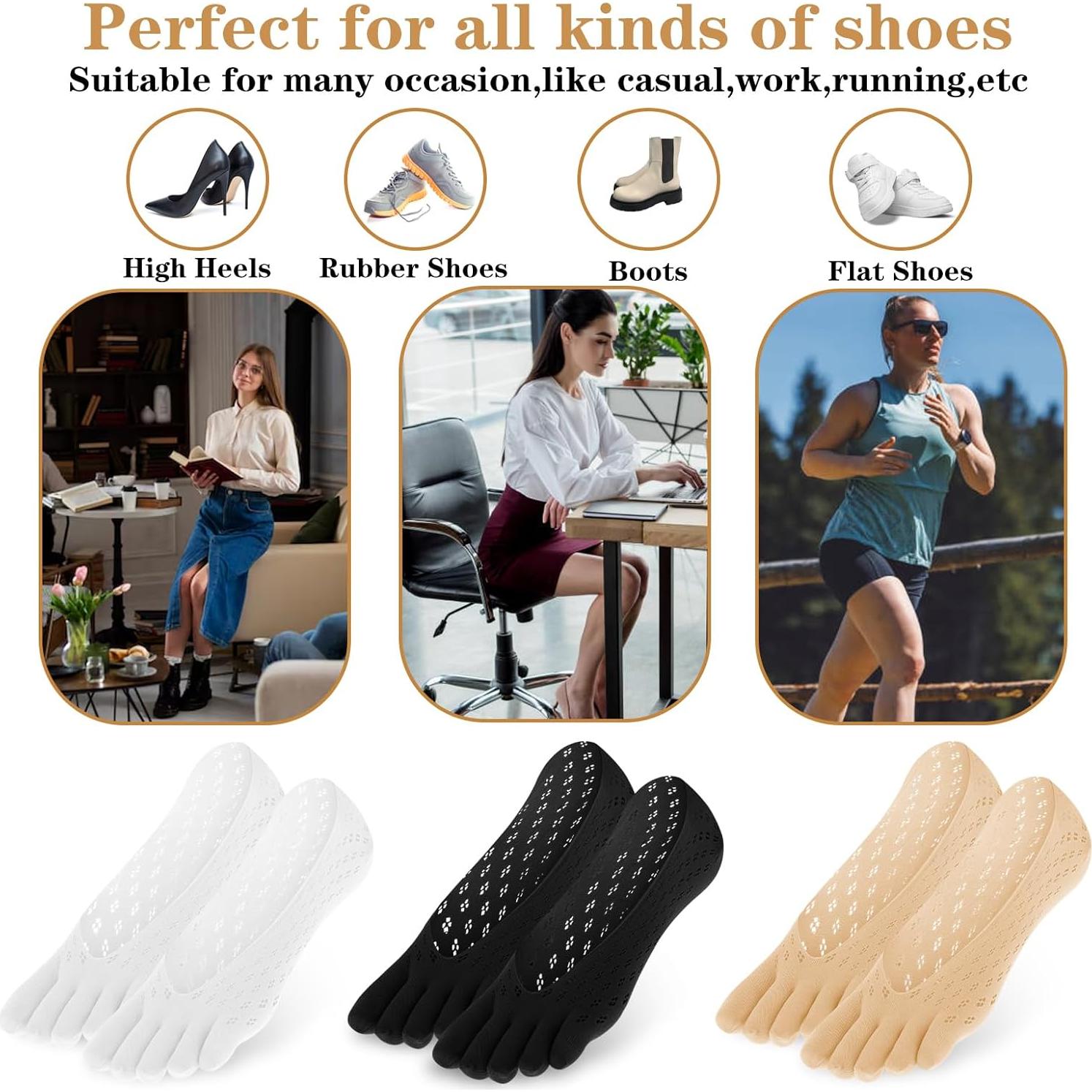 Calcetines de Compresión Ortopédica Ptwola 6 Pares 5 Dedos