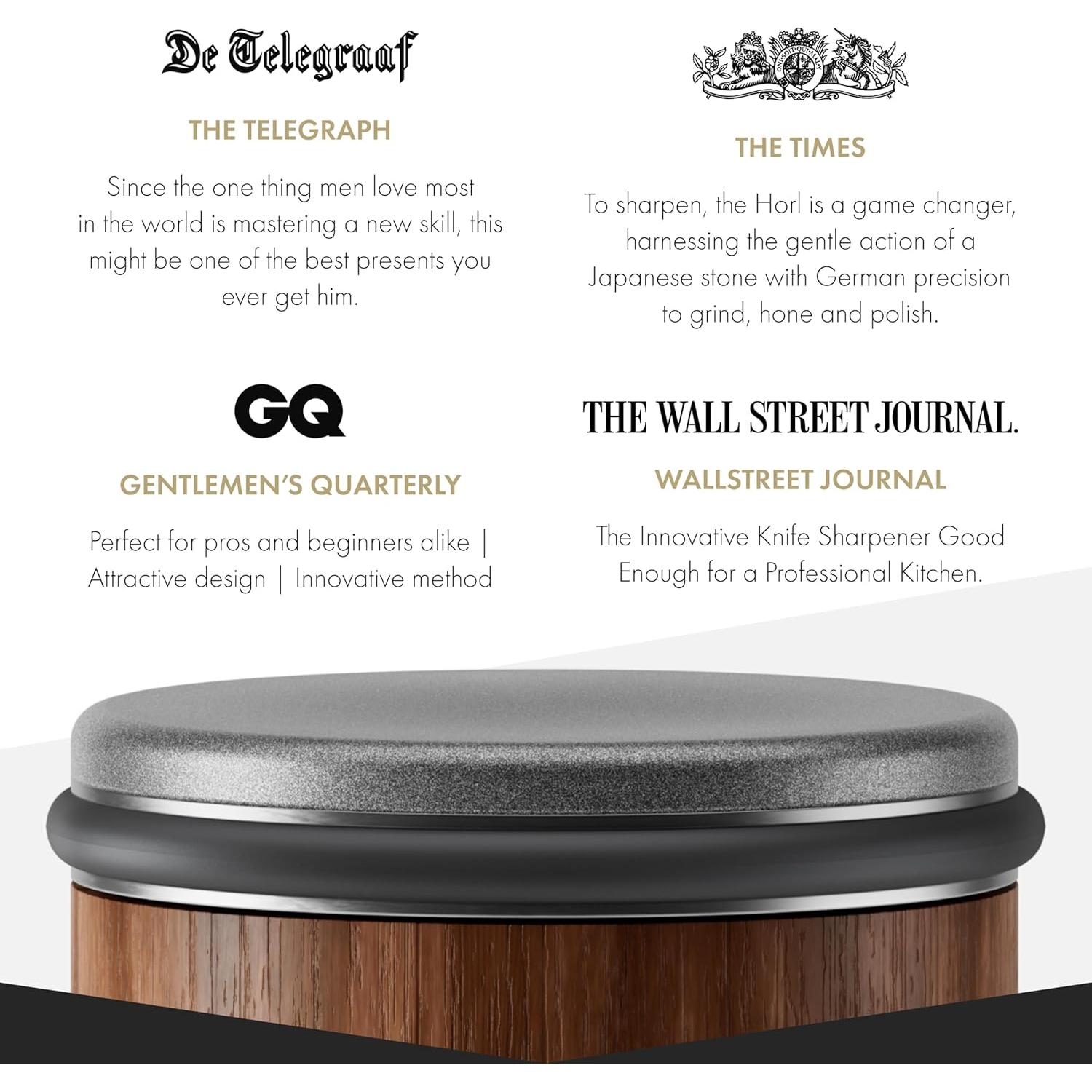 Afilador de cuchillos HORL 2 de nogal - Afilado preciso 15° y 20°