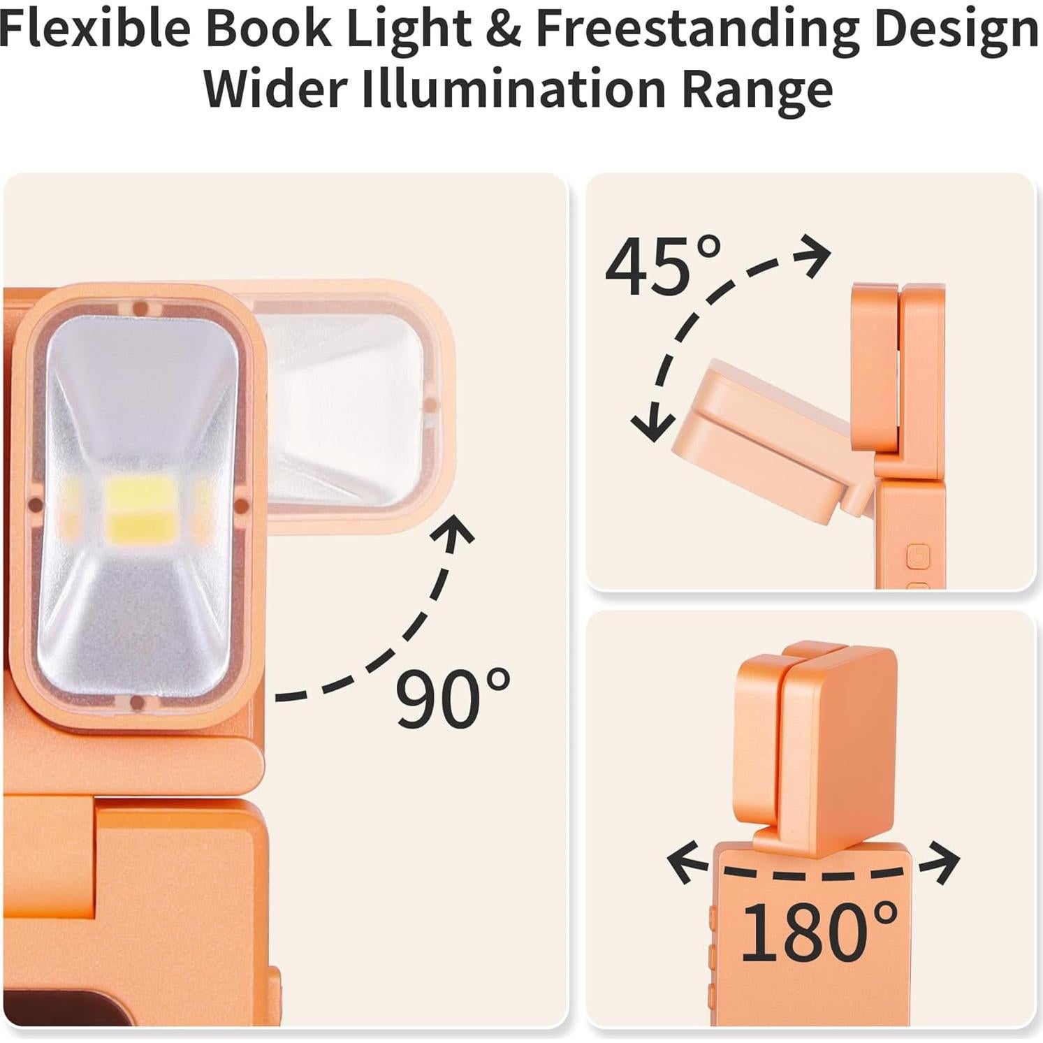Luz de Lectura LED Dott Arts, Doble Cabeza, 5 Colores, 1000mAh