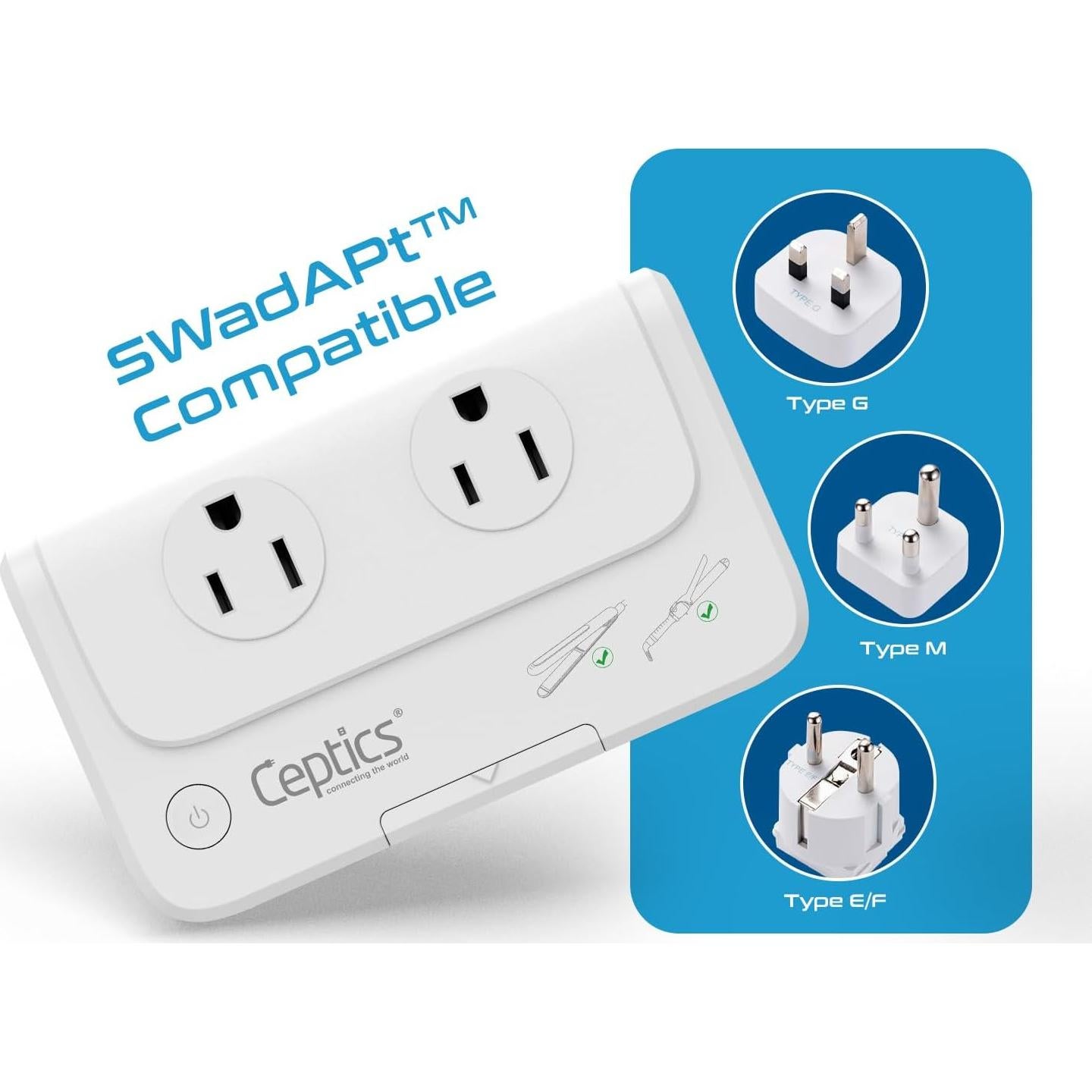 Convertidor de Voltaje Ceptics 200W 220V a 110V 6 USB