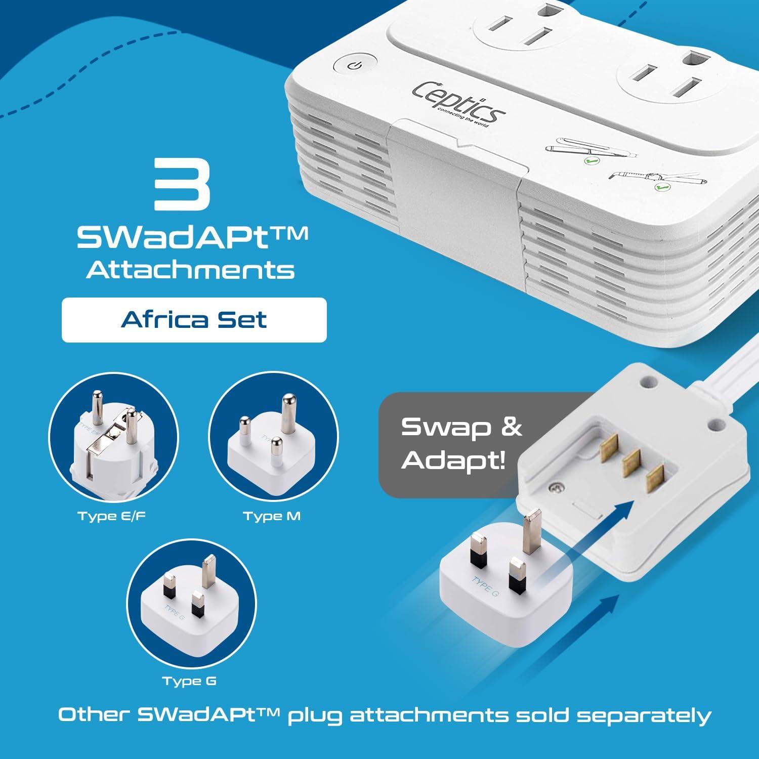 Convertidor de Voltaje Ceptics 200W 220V a 110V 6 USB