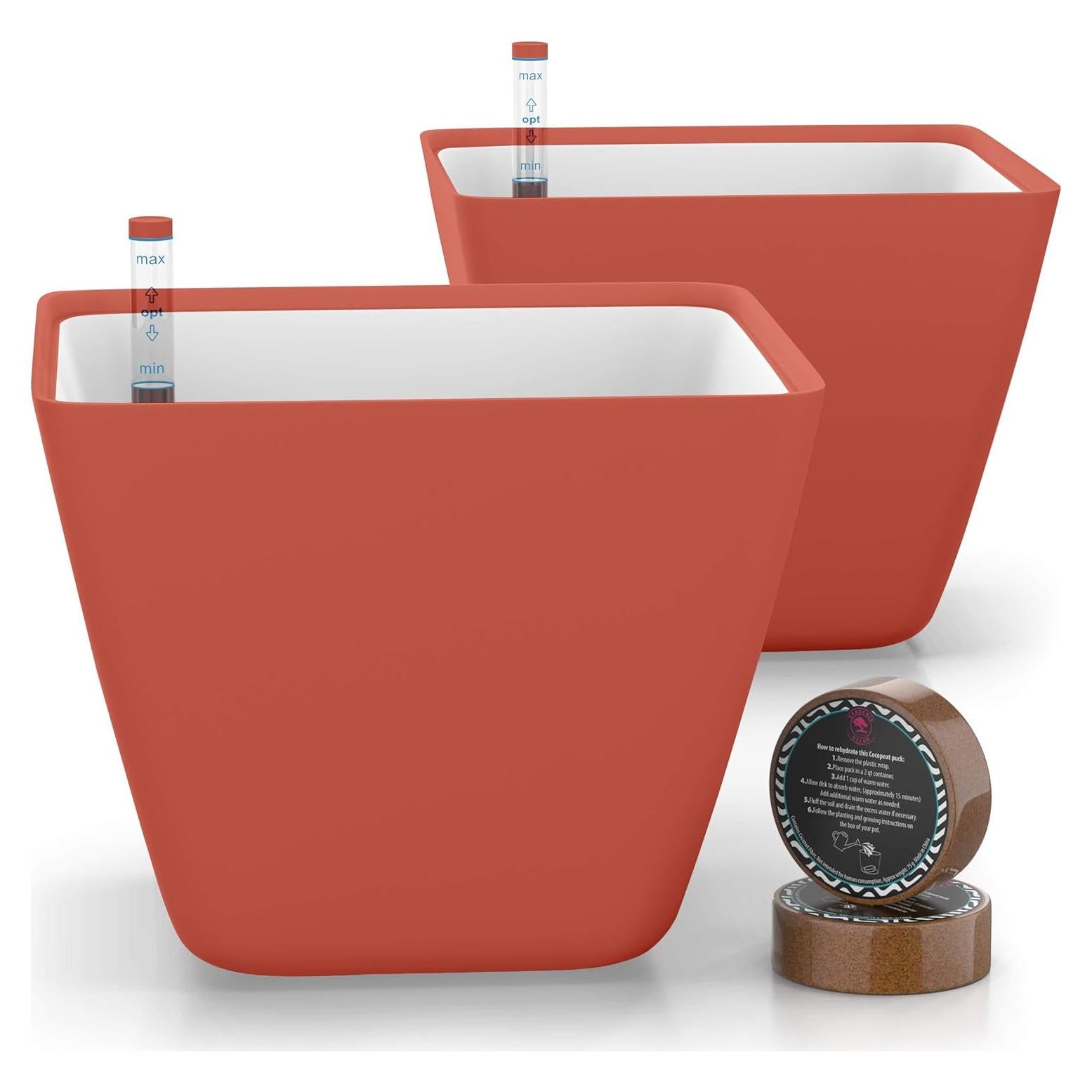 Macetas Autorriego GARDENIX DECOR 2 Paquete Terracota 14cm