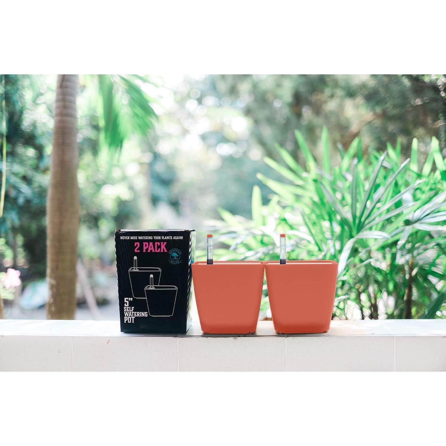 Macetas Autorriego GARDENIX DECOR 2 Paquete Terracota 14cm