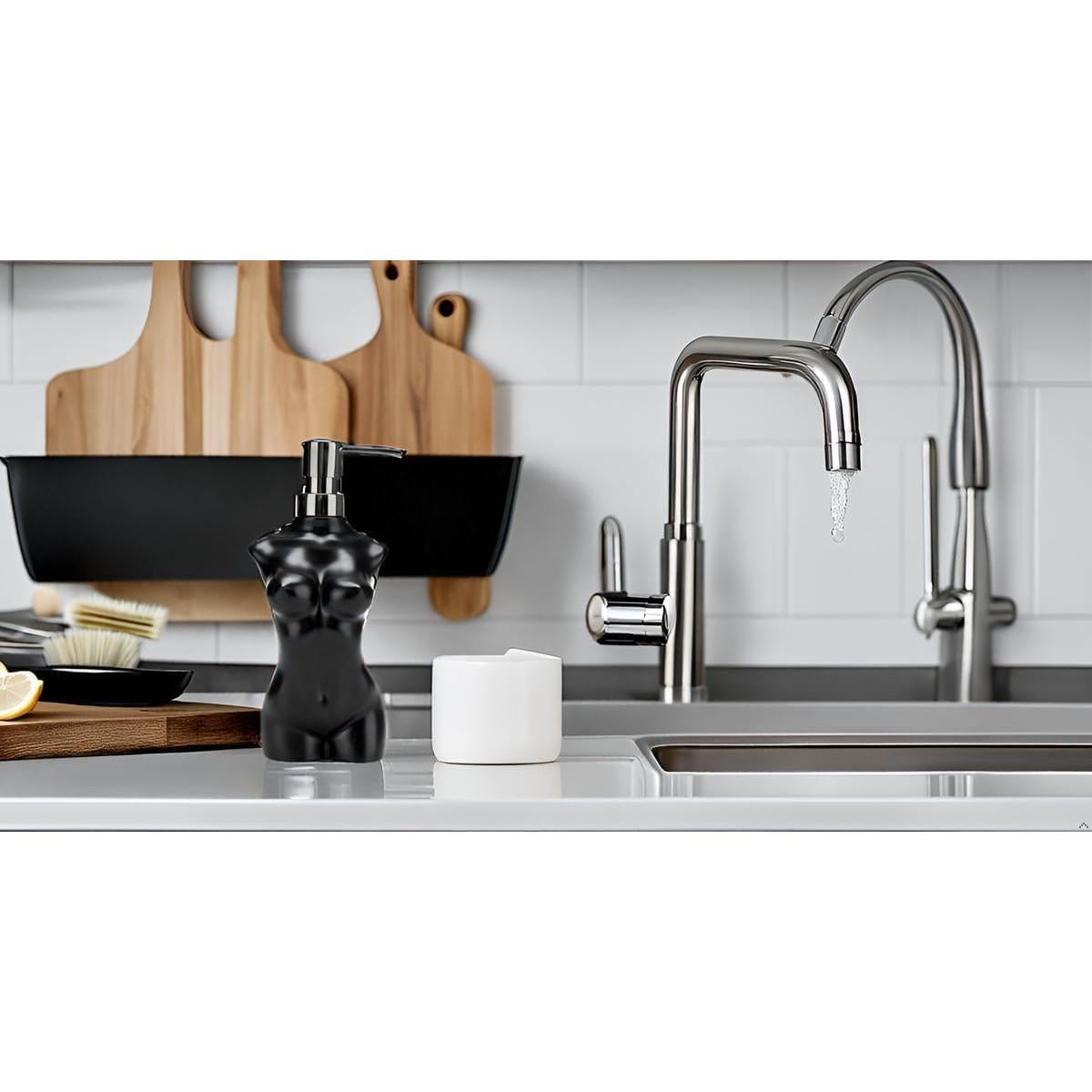 Dispensador de Jabón Cerámico NEWHENGS 300ml Negro