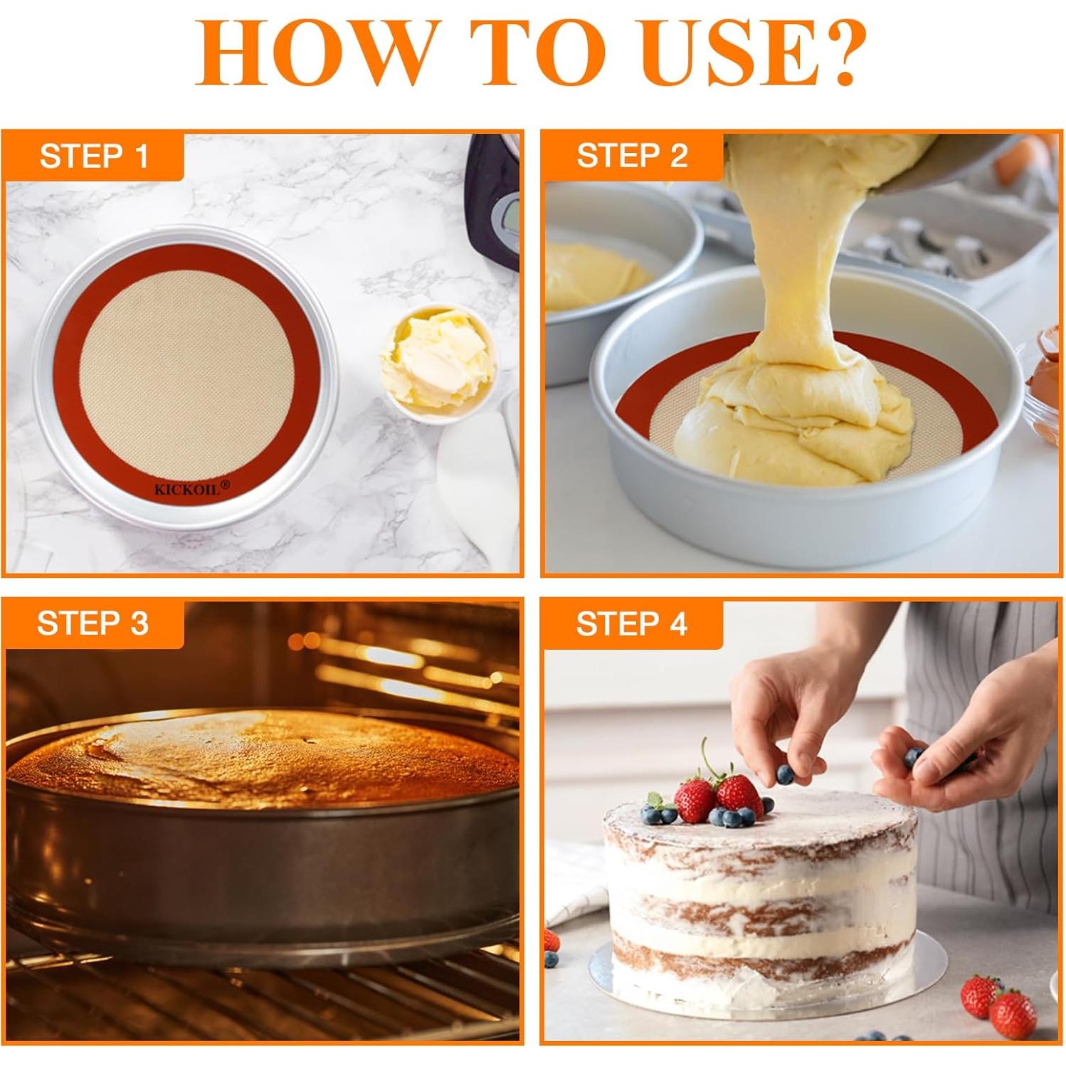 Juego de 2 Tapetes de Silicona KICKOIL Redondos 20 cm