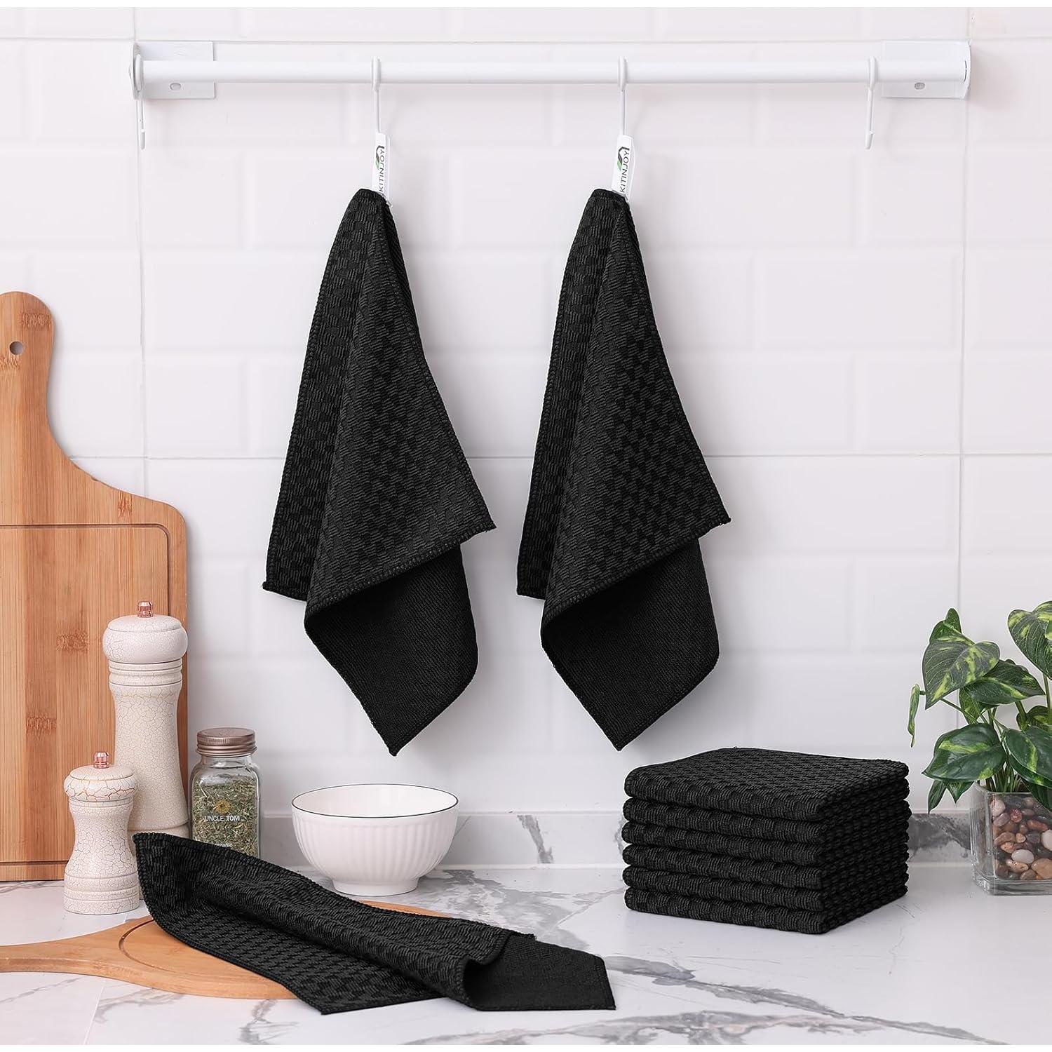 Kitinjoy Paño de Microfibra 12 Unidades 30x30 cm Negro