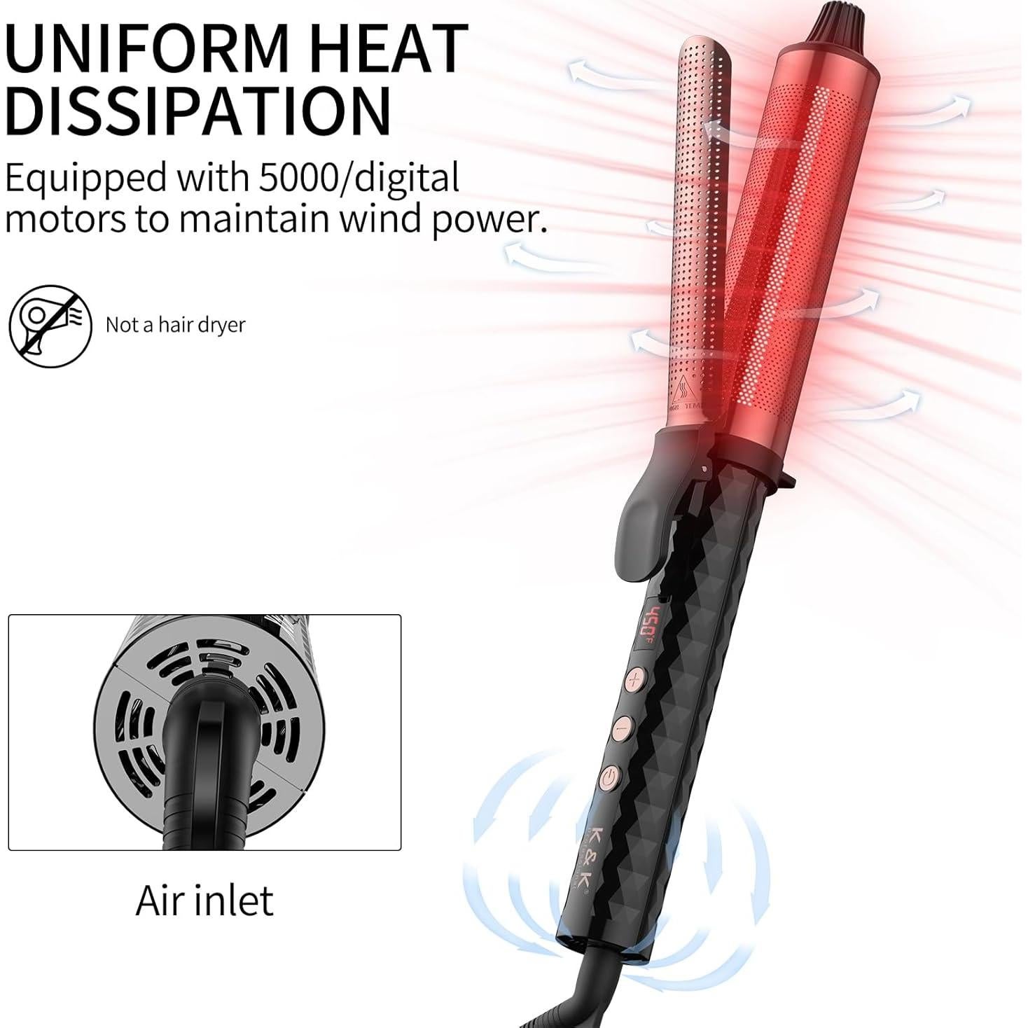 Plancha de Cabello Profesional K&K 1.5" Infrarrojos Cerámica