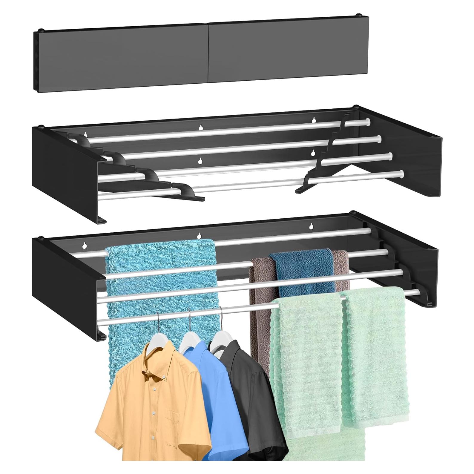 Estante de Secado de Ropa Plegable FOCHIER F 60 cm Negro