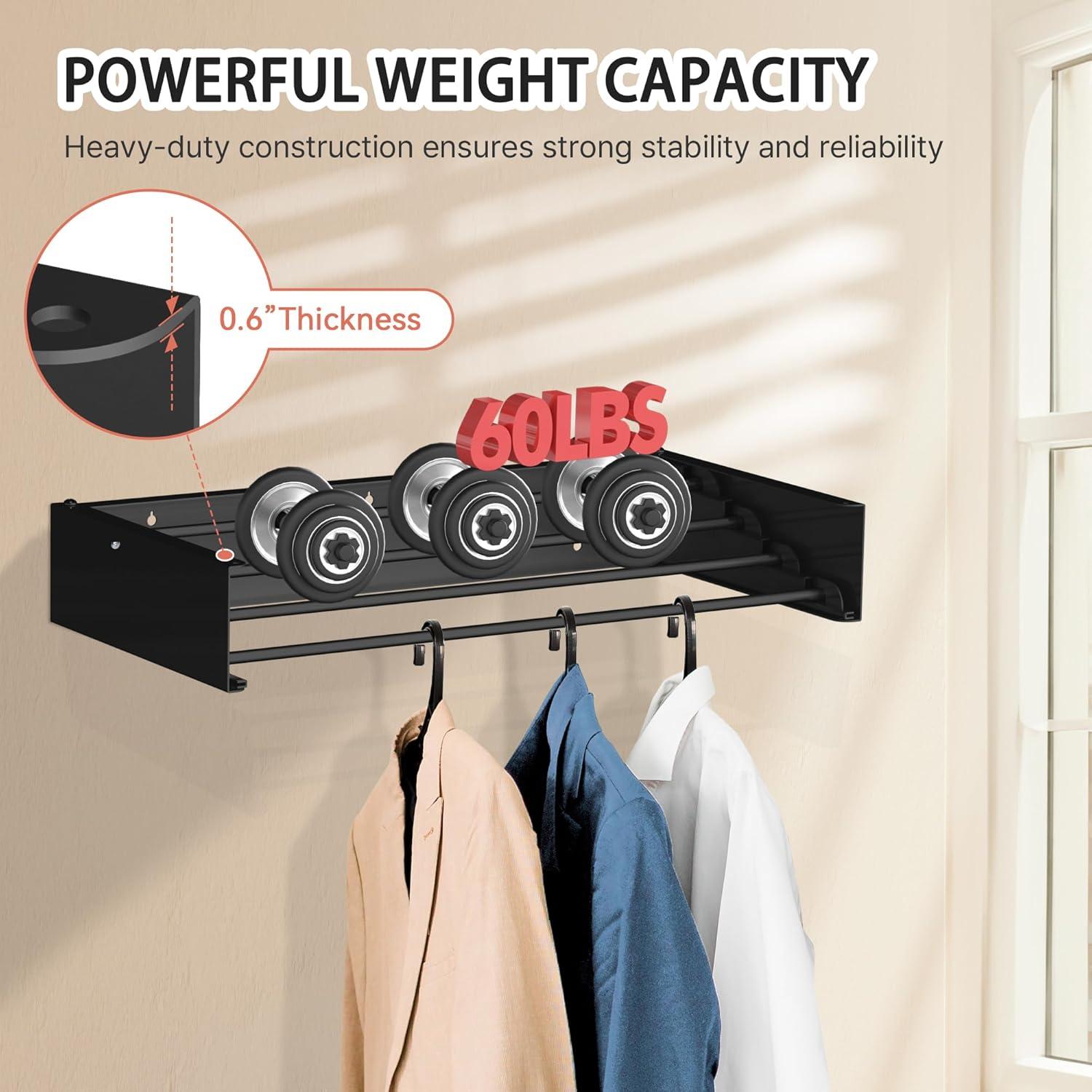 Estante de Secado de Ropa Plegable FOCHIER F 60 cm Negro