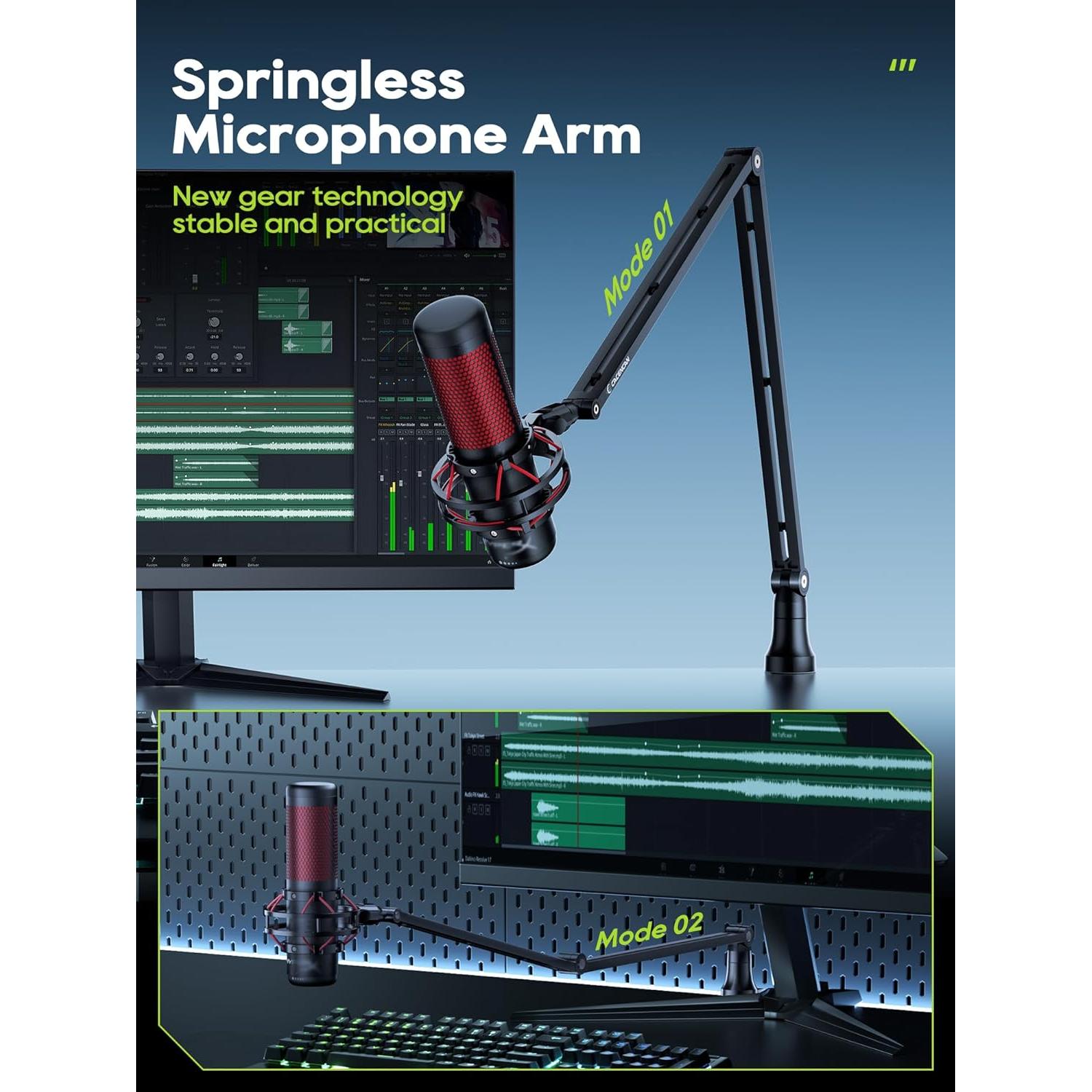 Brazo de Micrófono M01 Soporte Plegable 360° para Podcasting