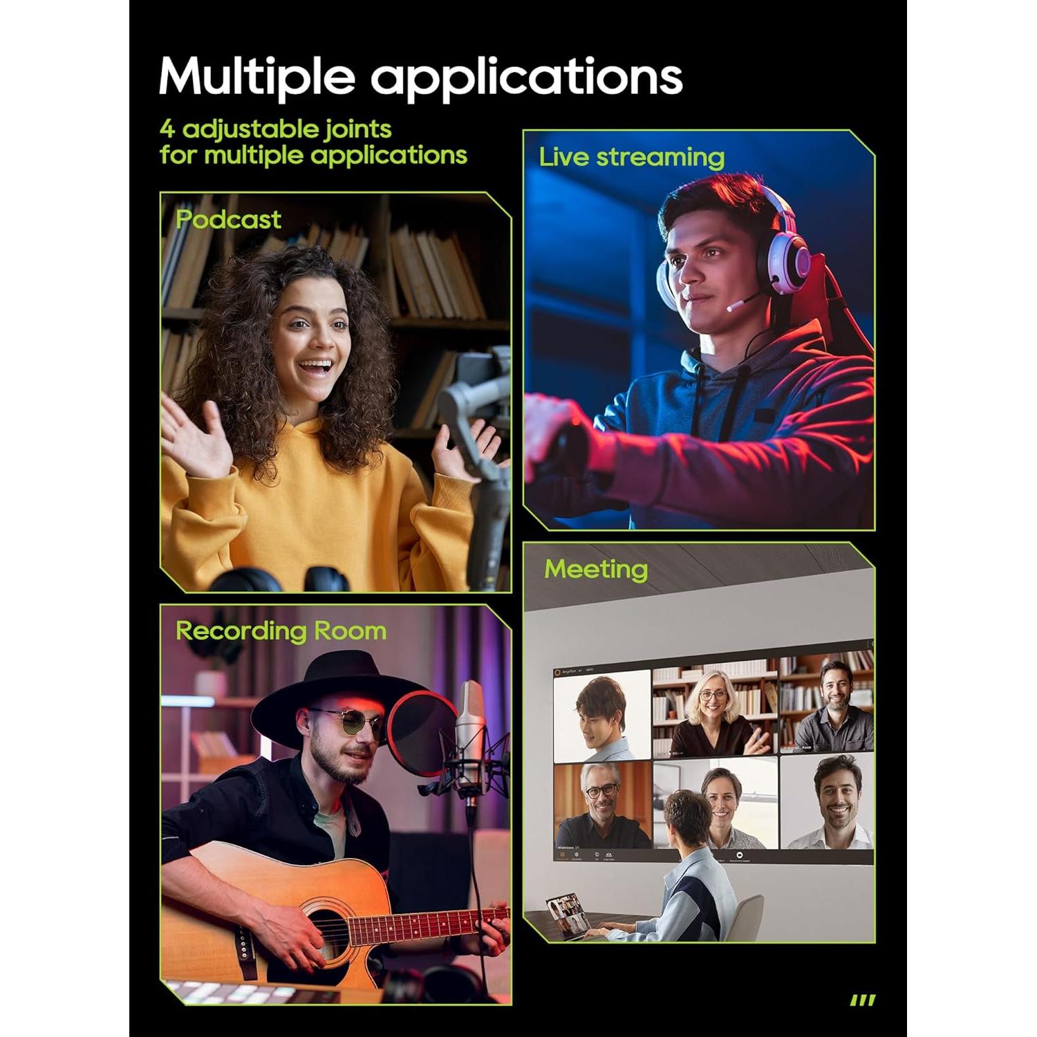 Brazo de Micrófono M01 Soporte Plegable 360° para Podcasting