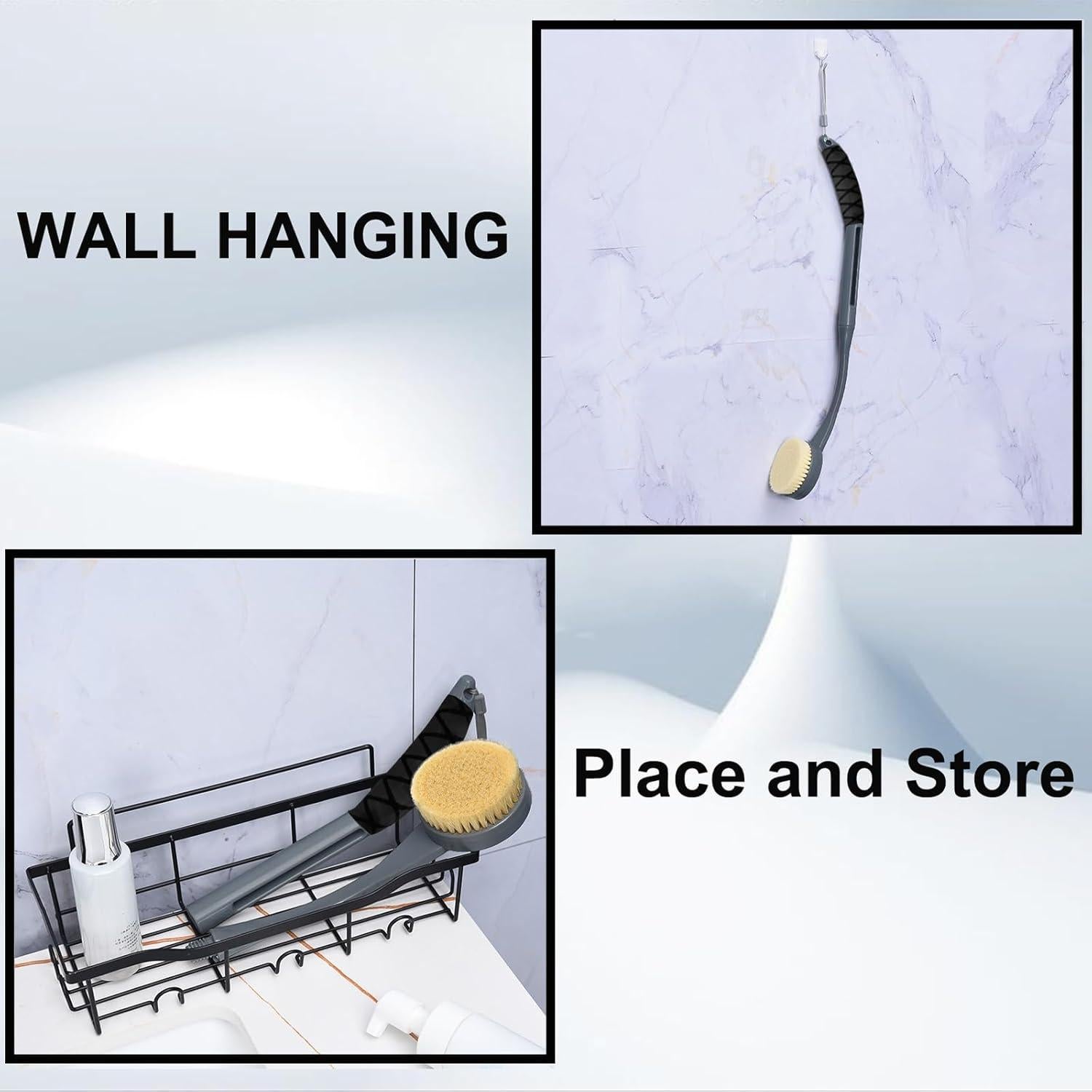 Cepillo de Espalda para Ducha Gobiteli 52 cm Mango Largo