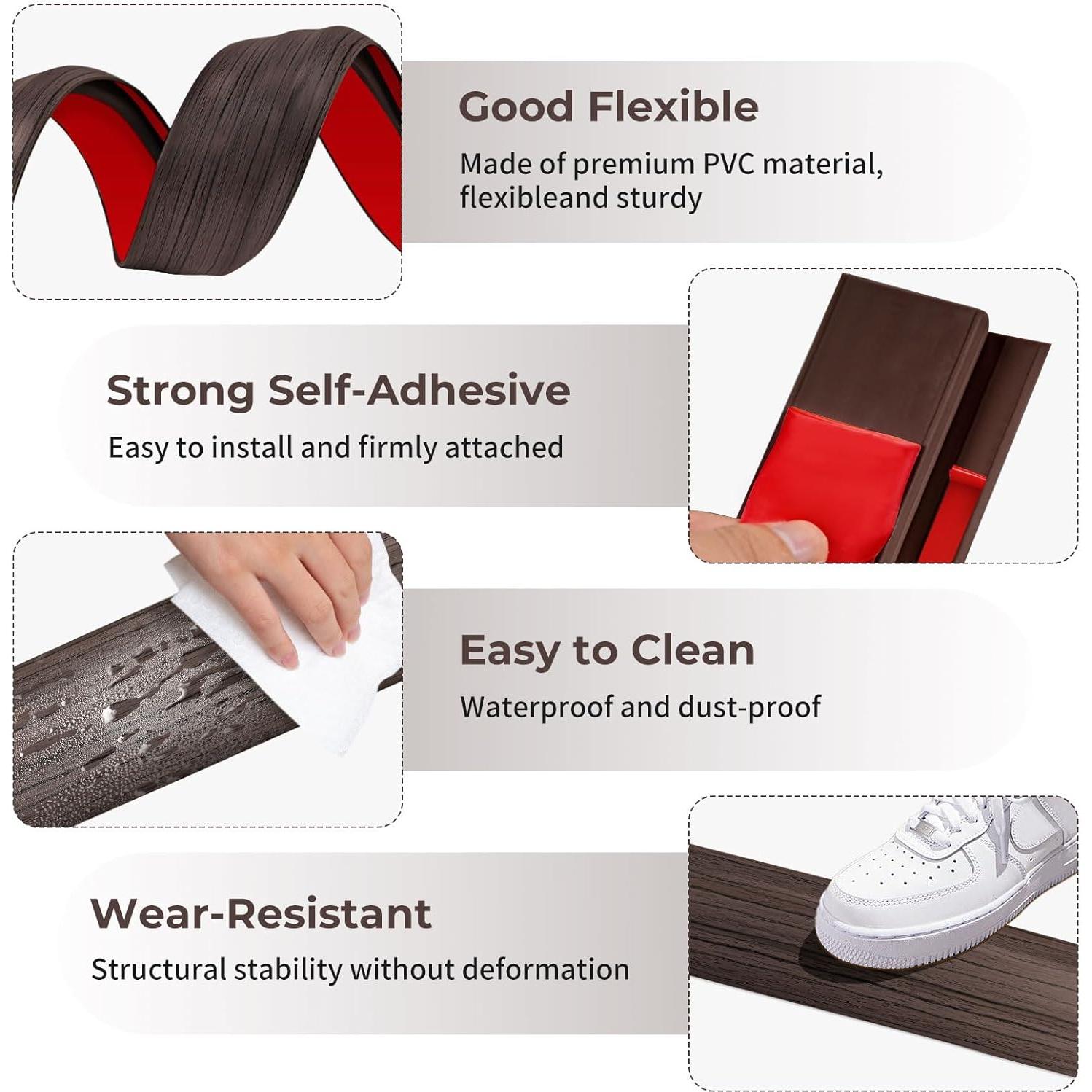 Umbral de transición de vinilo EaseThrift 91.44 cm Nuez negra