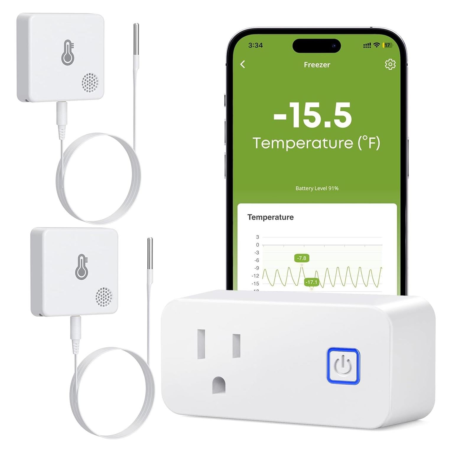 Termómetro WiFi MOCREO H3 con 2 Sensores para Refrigerador
