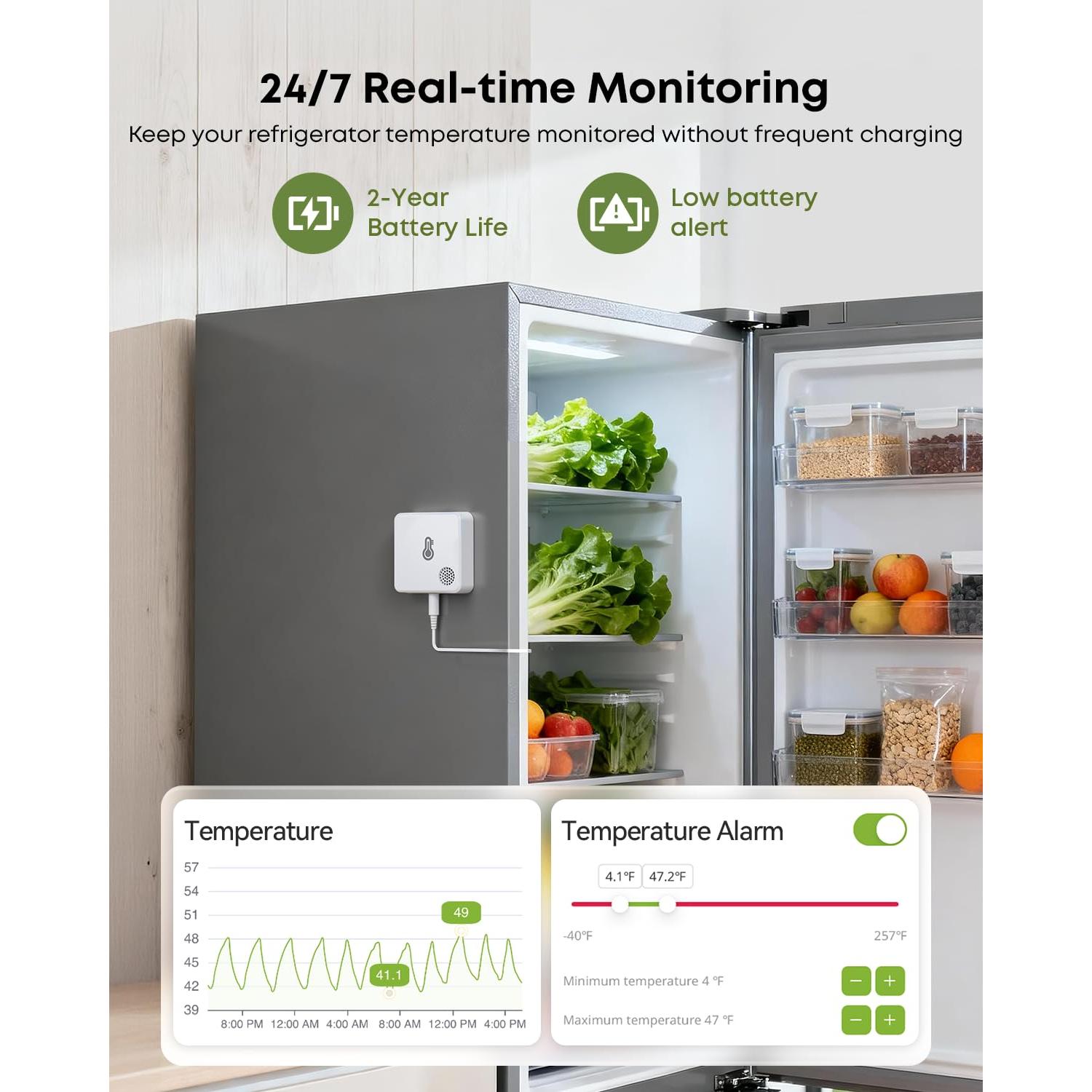 Termómetro WiFi MOCREO H3 con 2 Sensores para Refrigerador