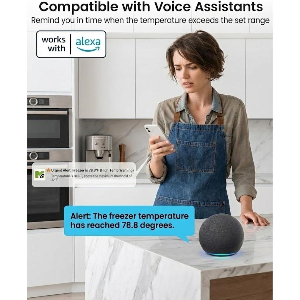 Termómetro WiFi MOCREO H3 con 2 Sensores para Refrigerador