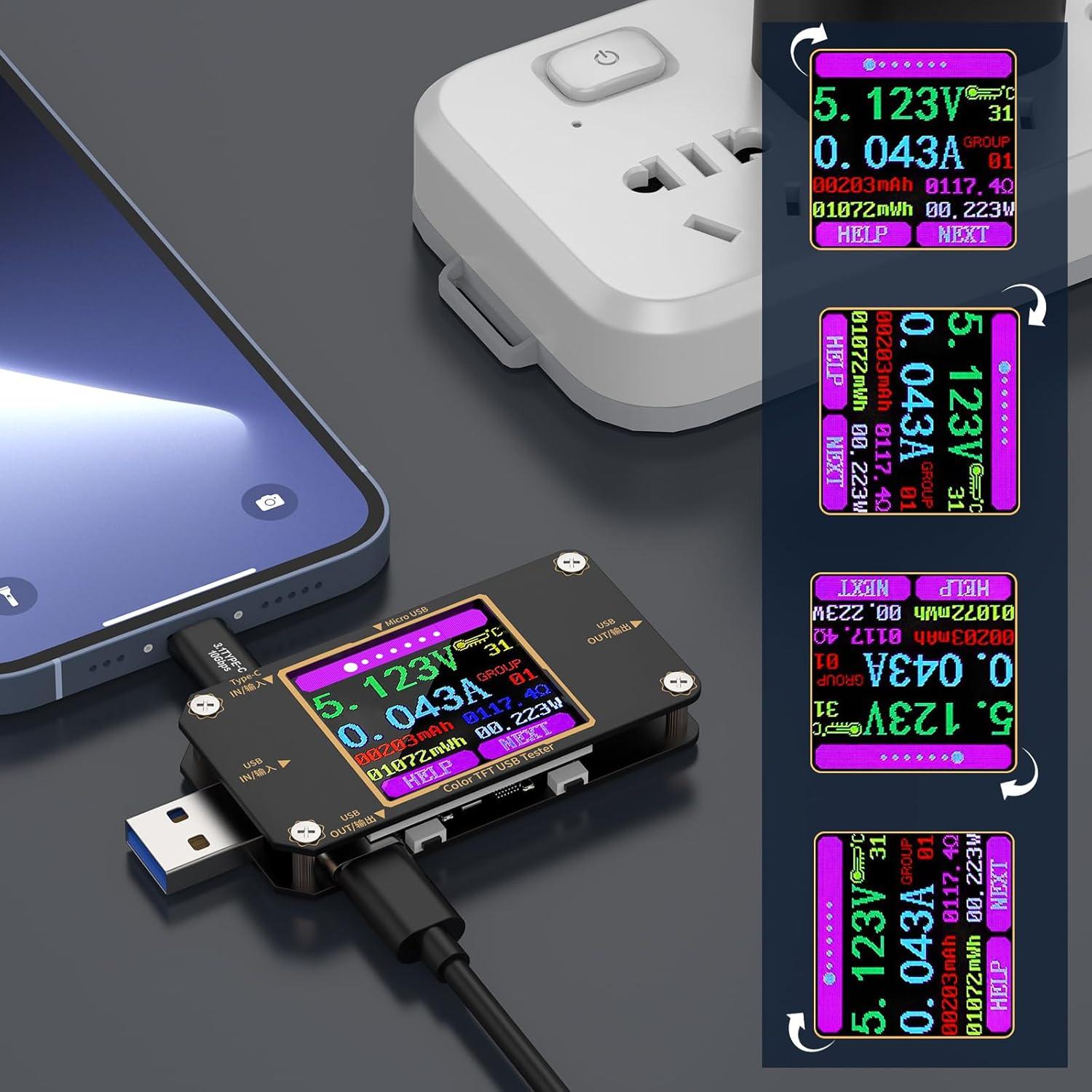 Medidor USB Tester YOJOCK A3 Multímetro Digital 2-en-1