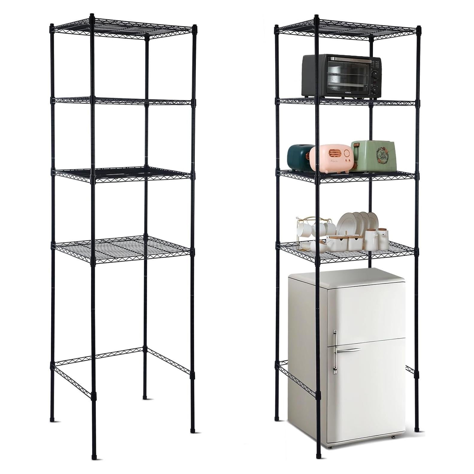 Soporte Organizador Huwena para Mini Nevera 4 Niveles Negro