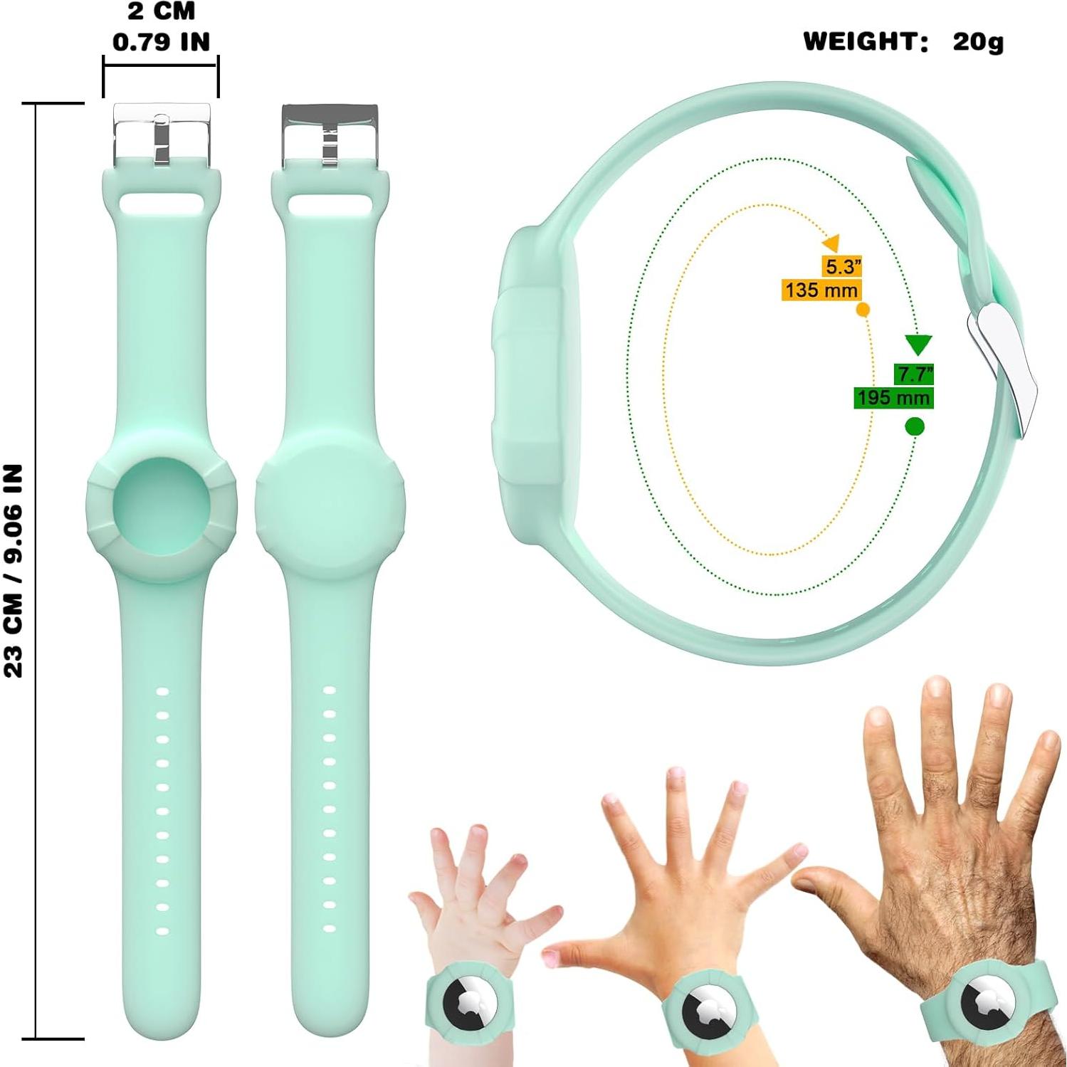 Pulseras ARTACHE para AirTag Niños Silicona Verde/Púrpura