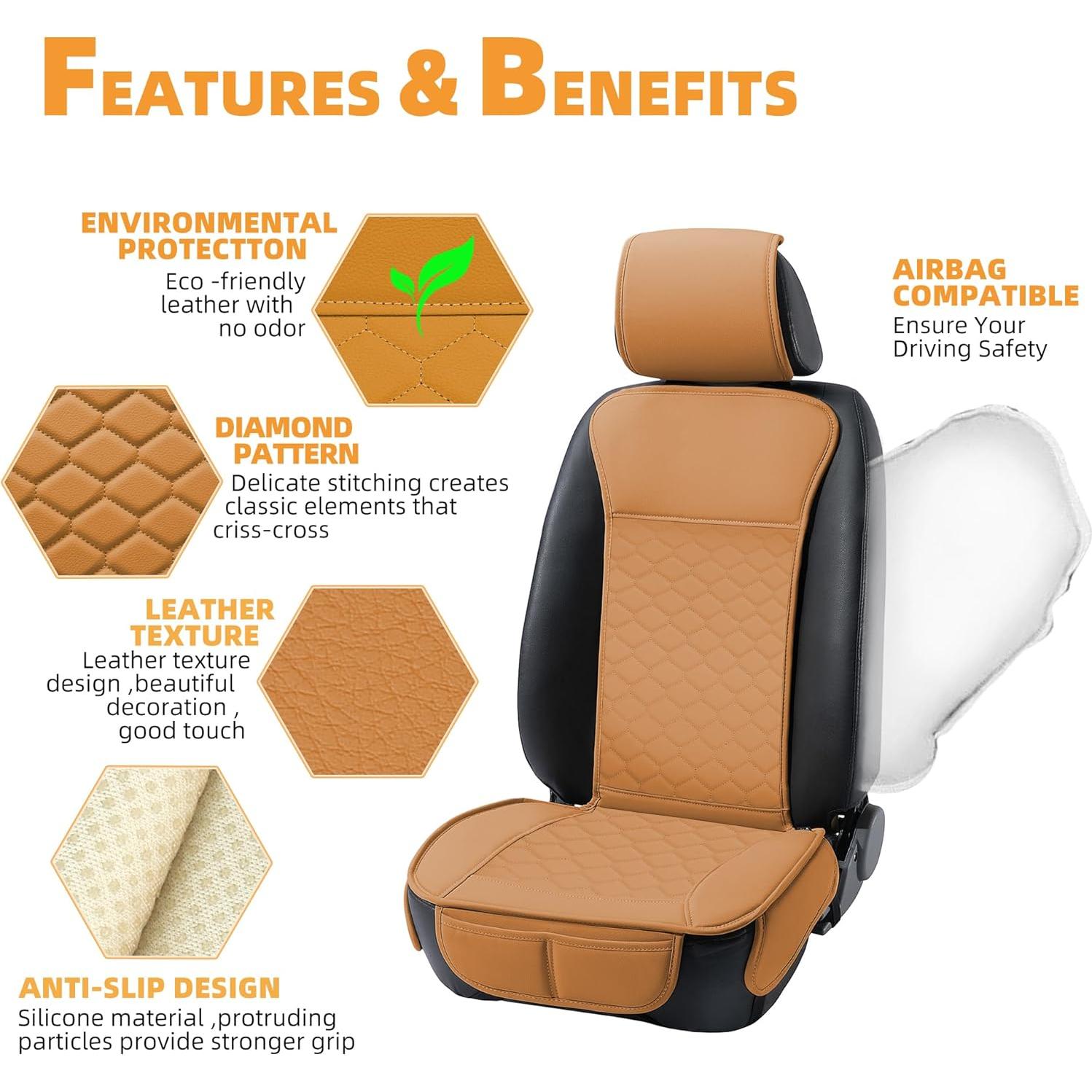 Fundas de Asiento Delantero Elantrip 4804-CG Cuero Cognac