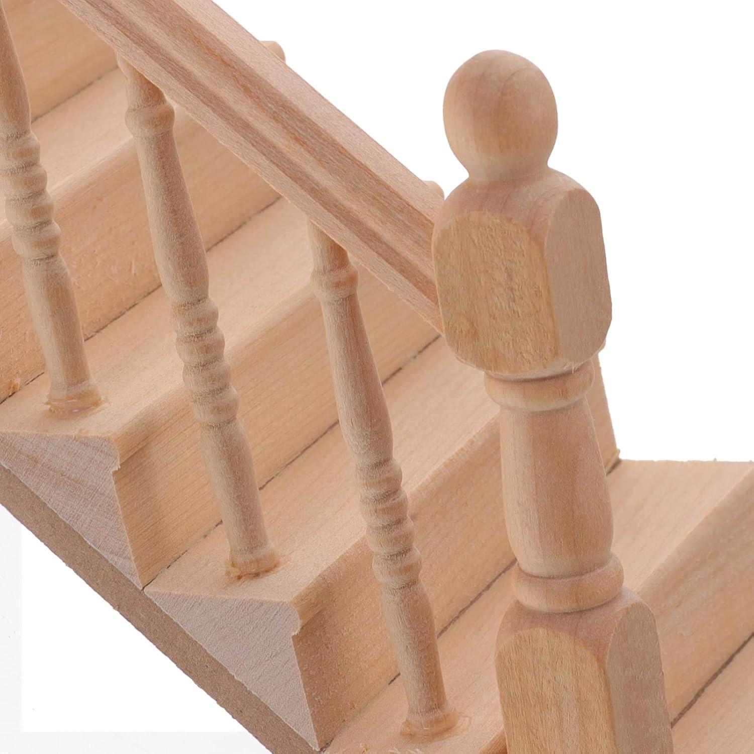 Escalera Miniatura 1:12 DOITOOL de Madera para Casa de Muñecas