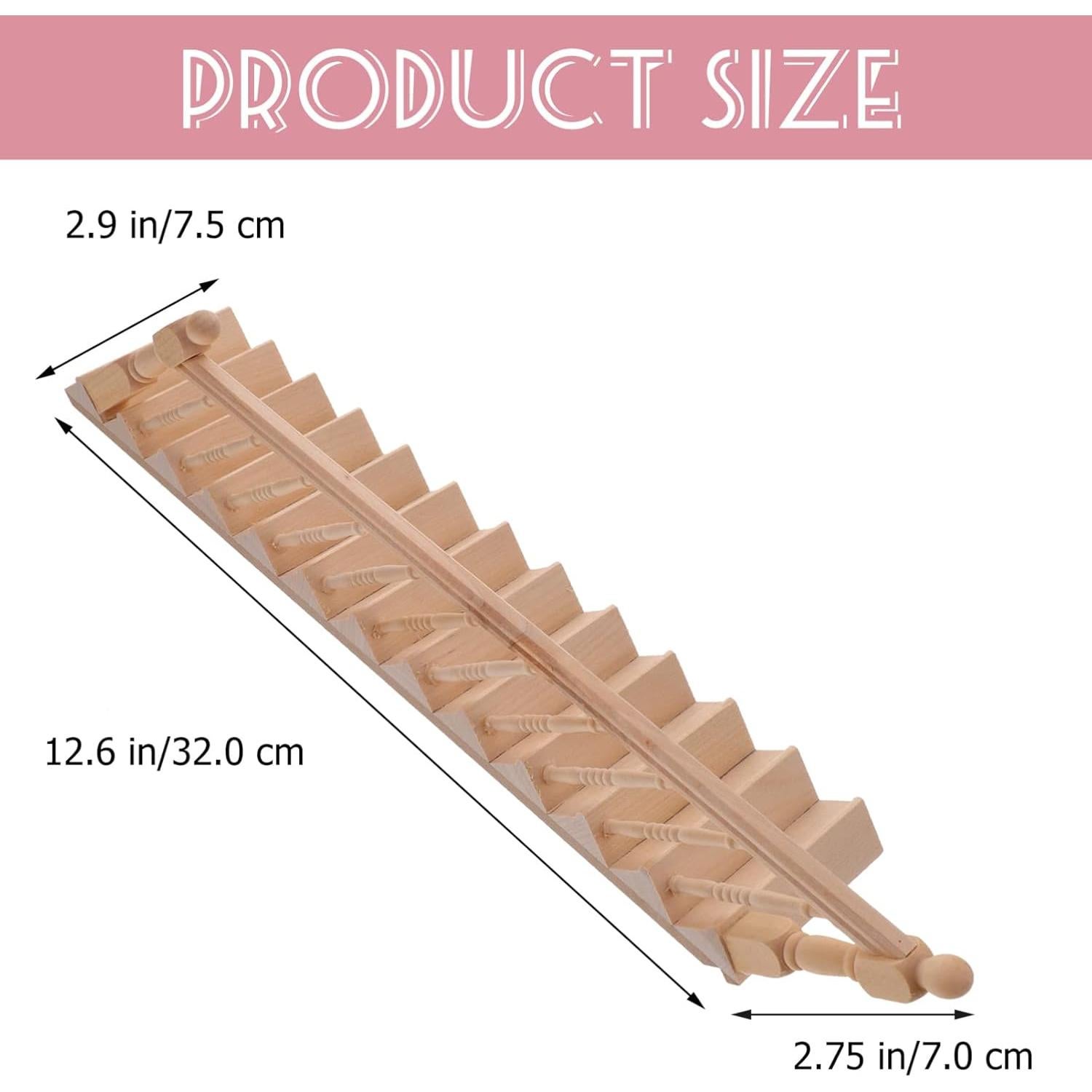 Escalera Miniatura 1:12 DOITOOL de Madera para Casa de Muñecas