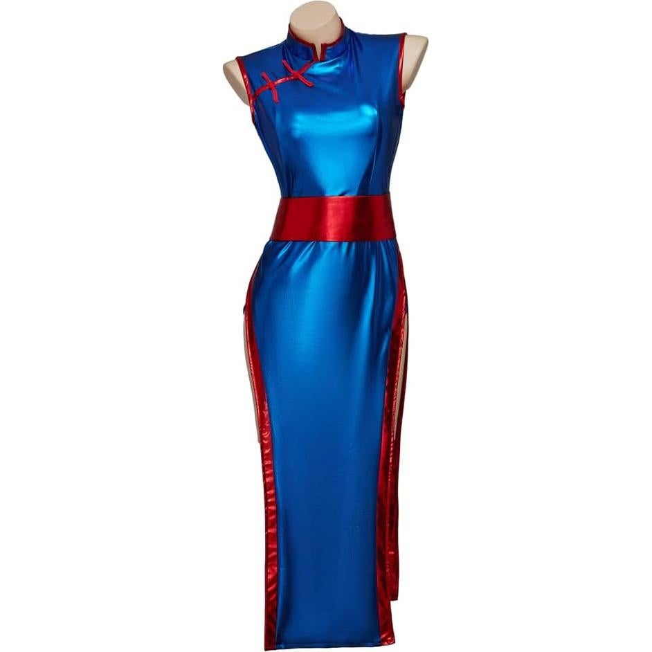 Vestido Cheongsam Sexy Azul iSHOWcos para Mujeres - Tamaño XS