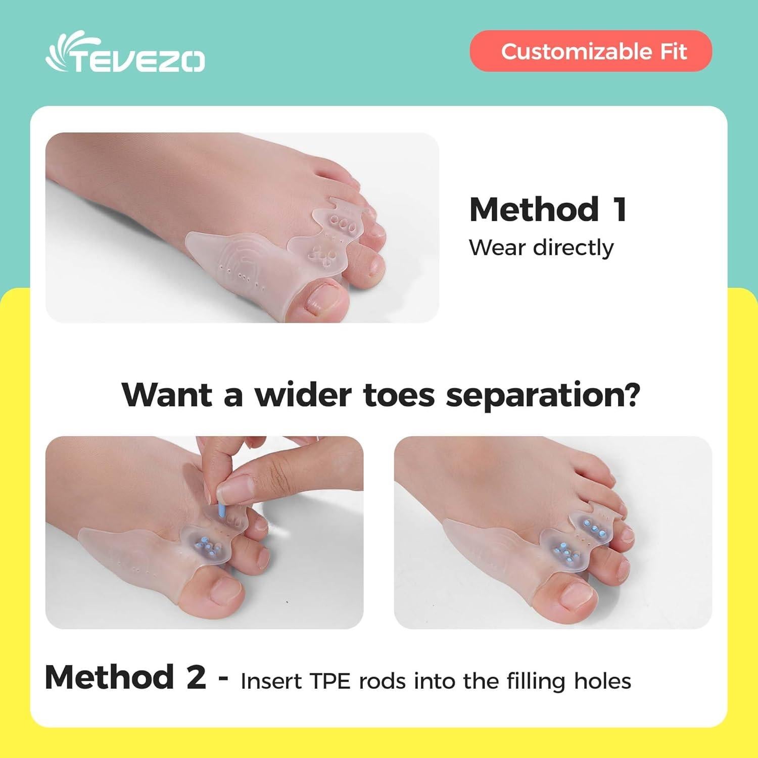 Separadores de Dedos TEVEZO para Niños - Corrector de Juanetes