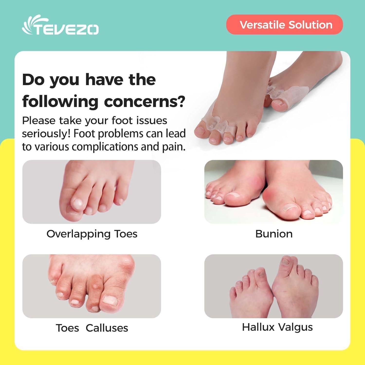 Separadores de Dedos TEVEZO para Niños - Corrector de Juanetes